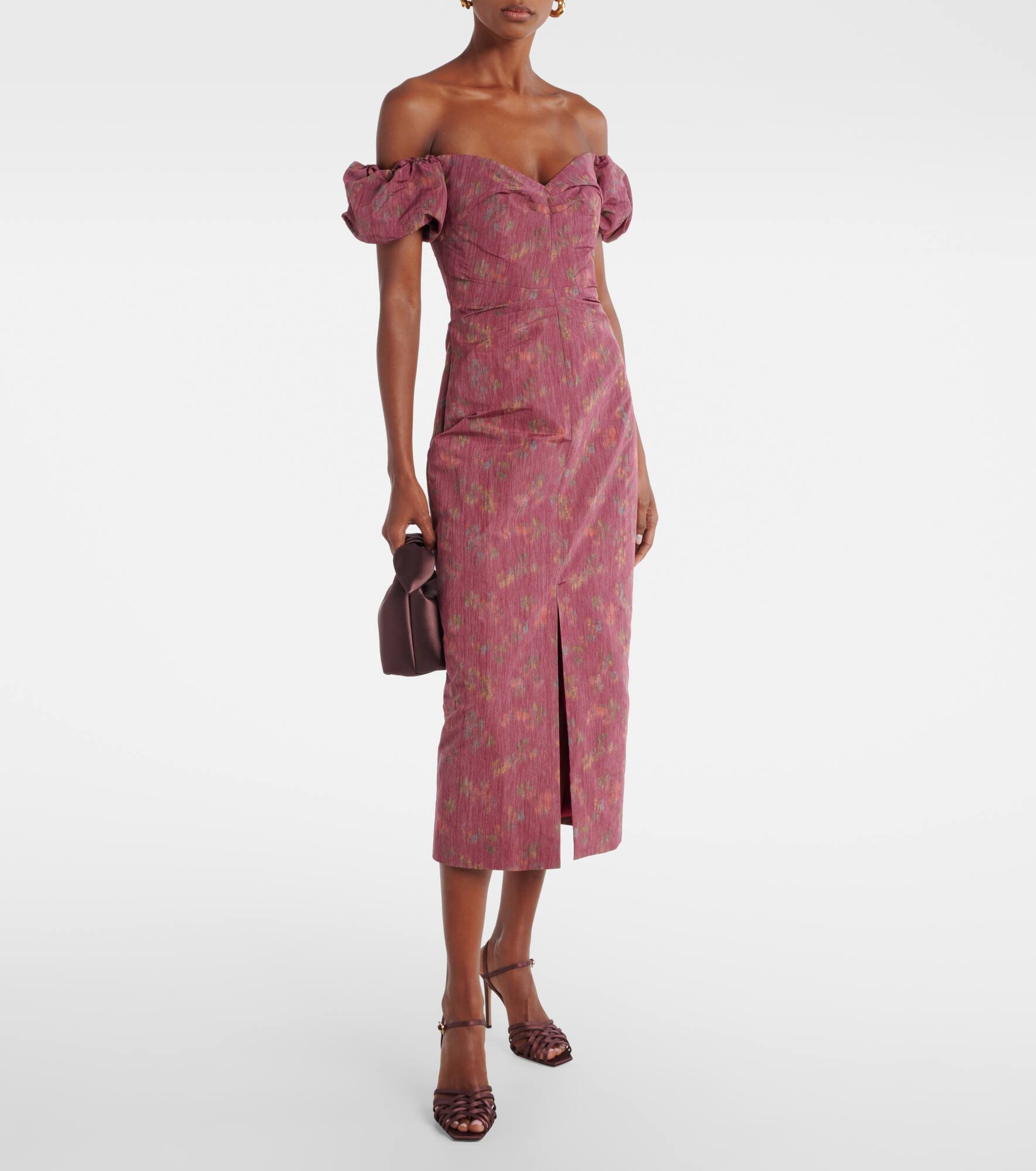 Adelaine floral puff sleeves gown - 2