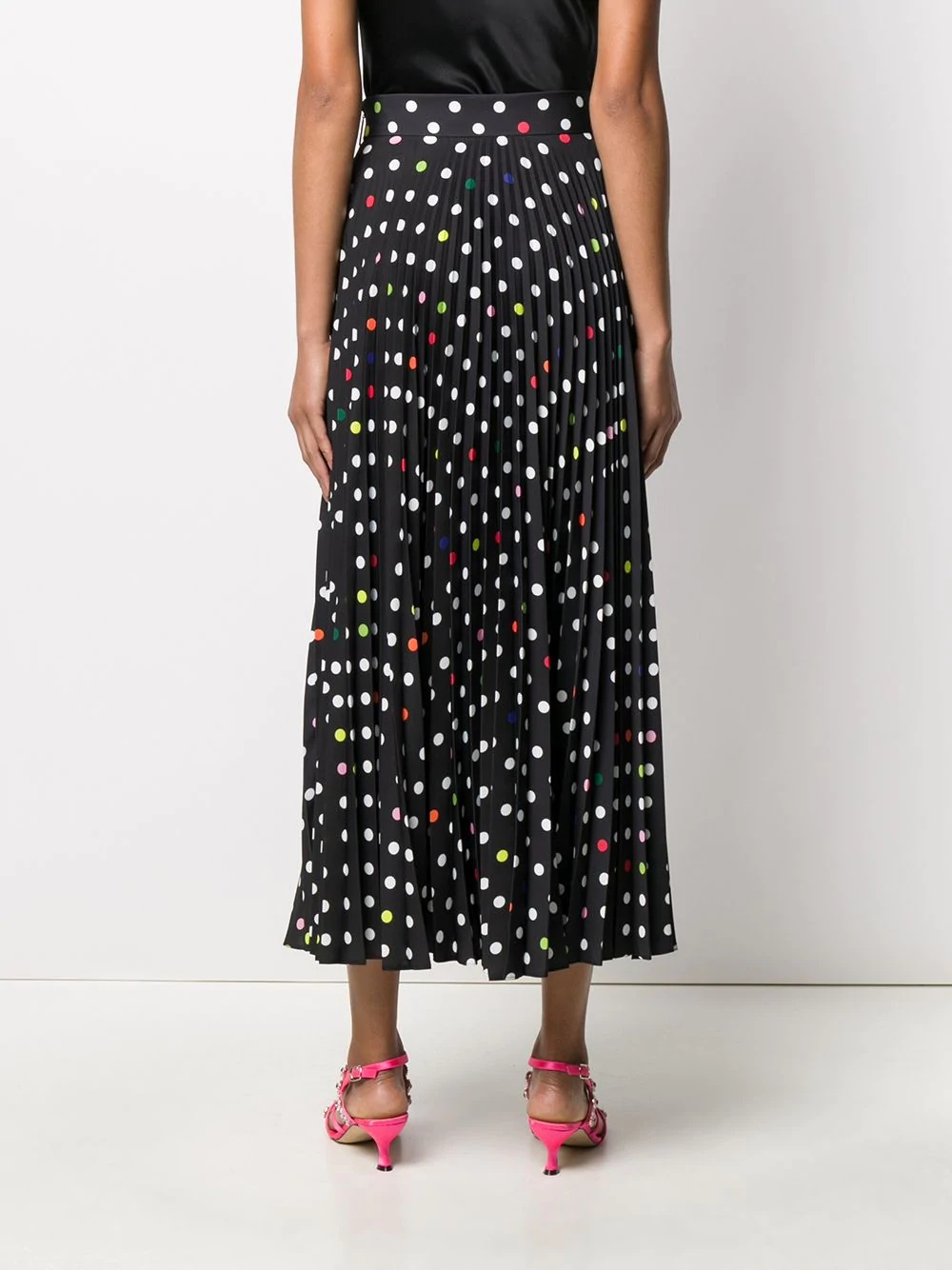 long polka-dot pleated skirt - 4