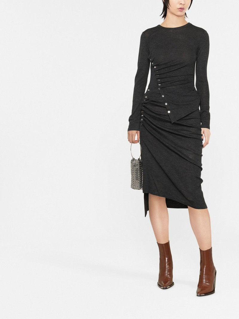 rabanne ruched midi skirt outlook