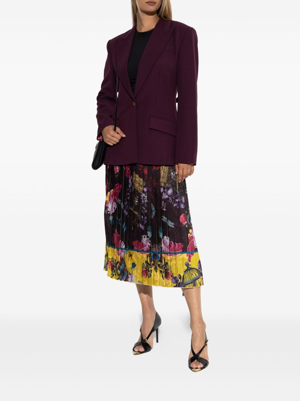 pleated floral-print midi skirt - 2