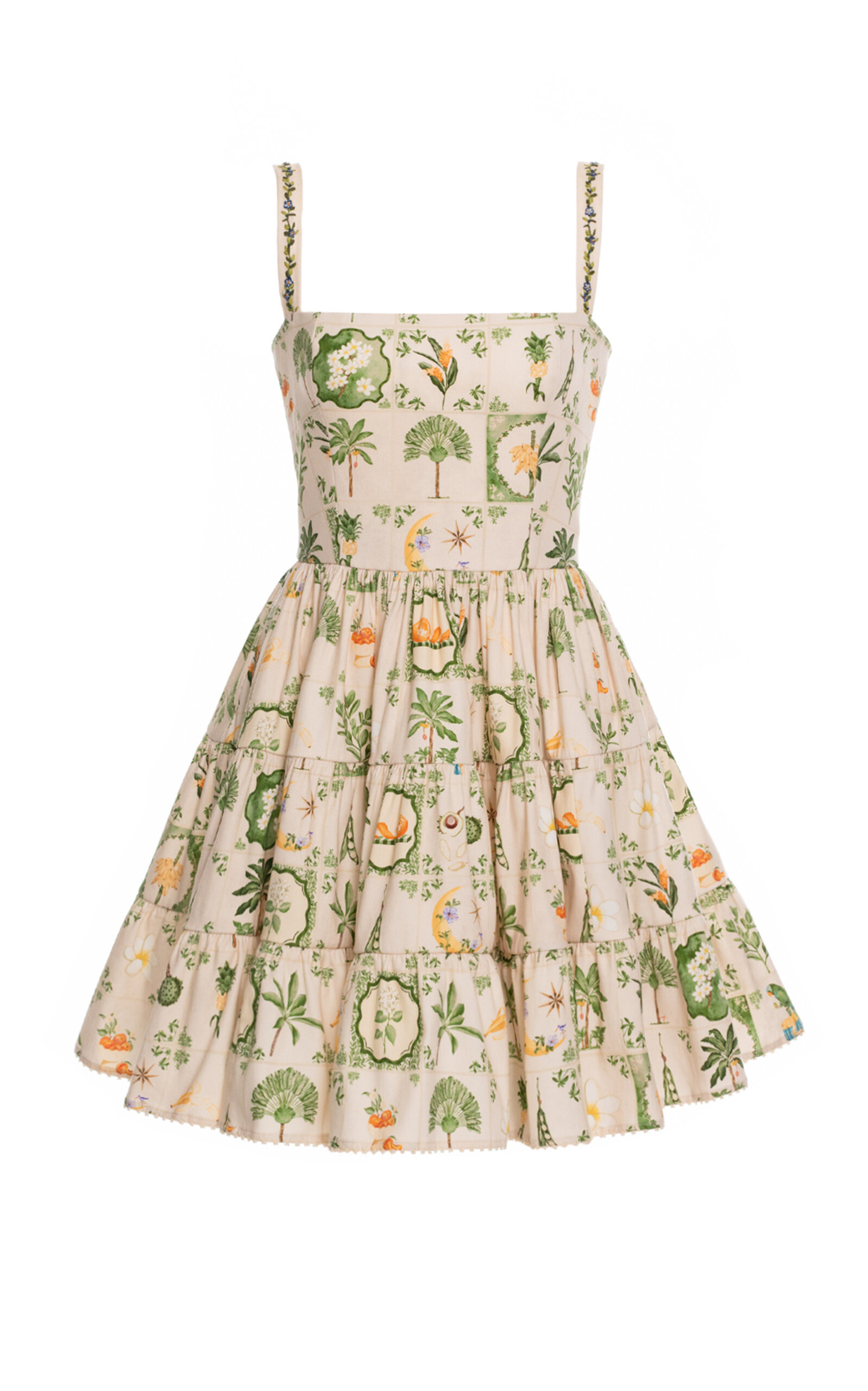 Lima Embroidered Stretch-Cotton Mini Dress neutral - 1