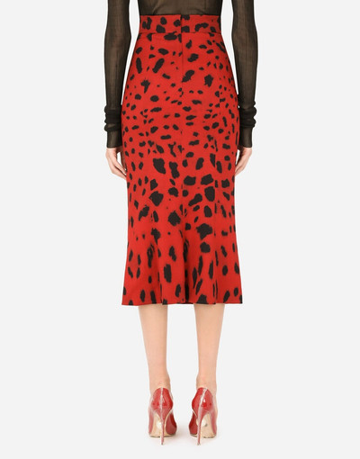 Dolce & Gabbana Leopard-print charmeuse skirt outlook