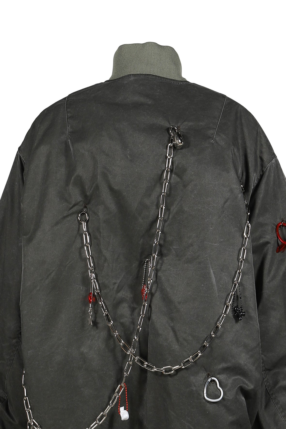 KEY CHAIN DECORATED BOMBER JACKET / KHA - 6