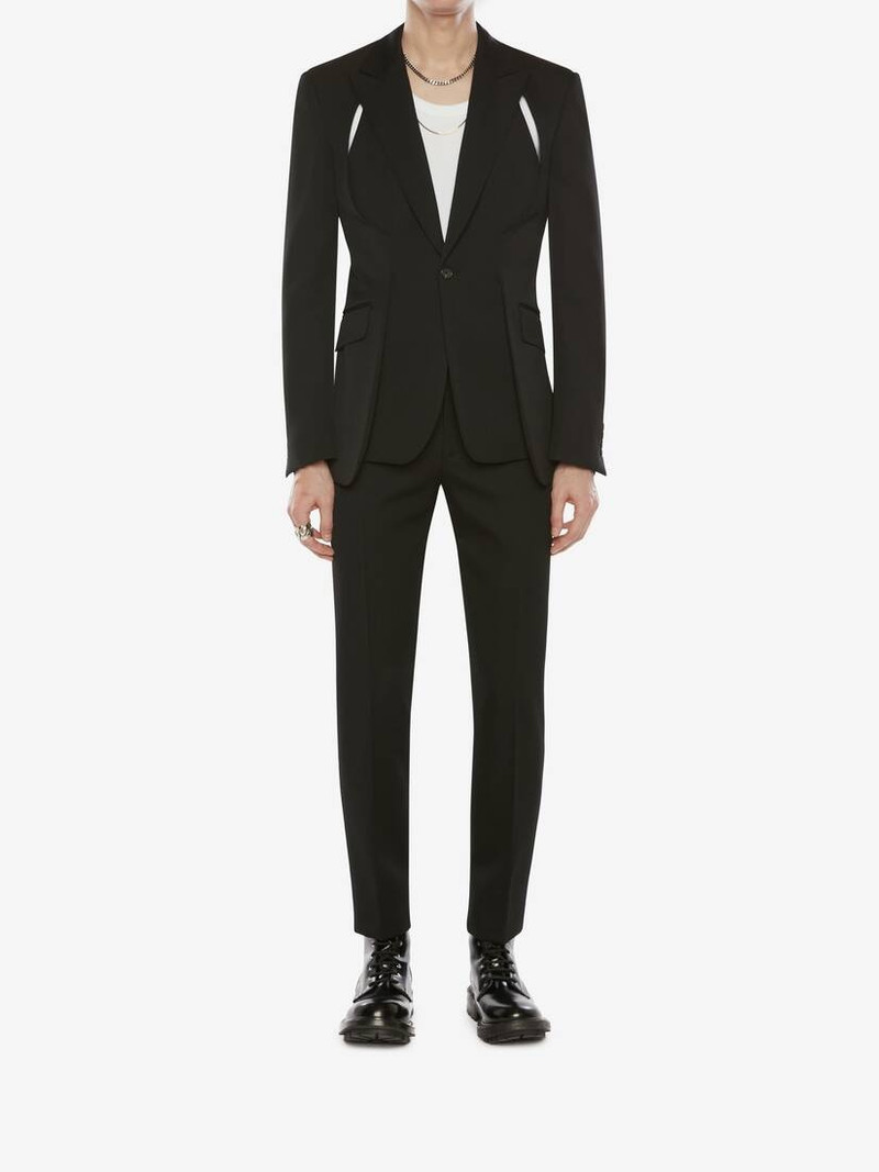 Alexander McQueen Japanese Wool Barathea Cigarette Trousers in Black outlook