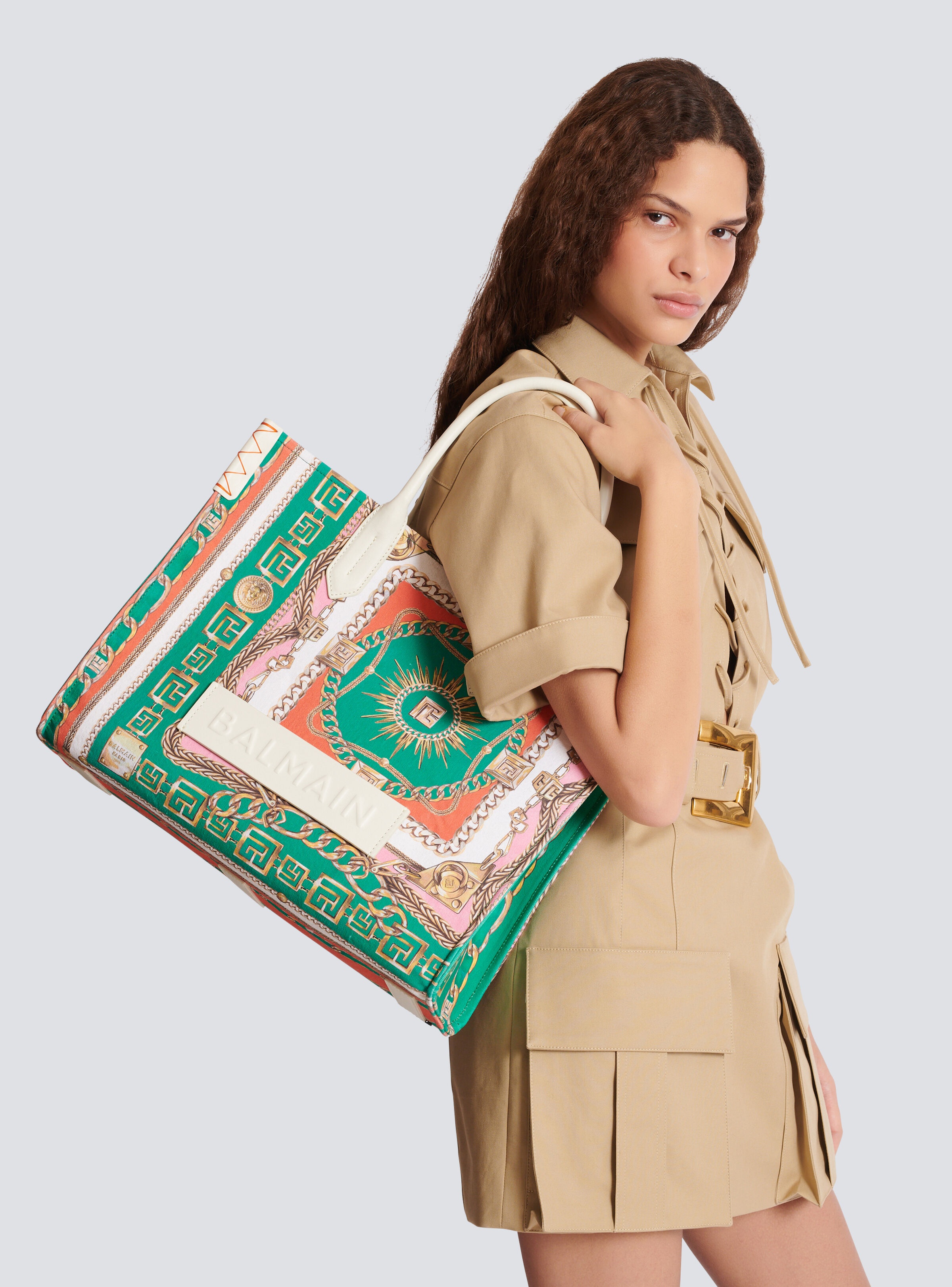 B-Army Medium tote bag in printed canvas - 8