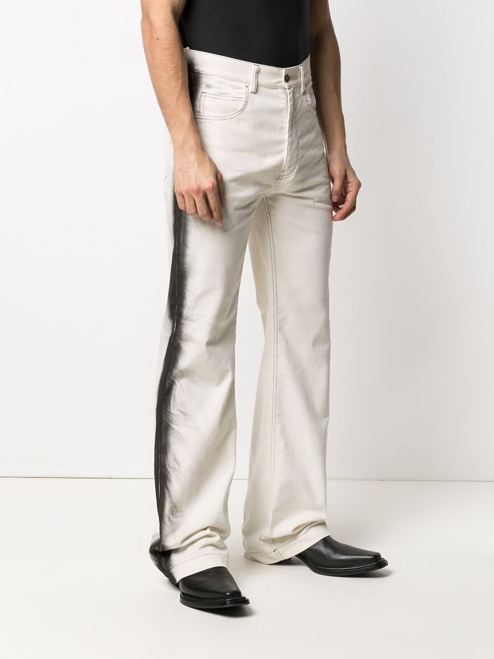 side-stripe straight-leg trousers - 3