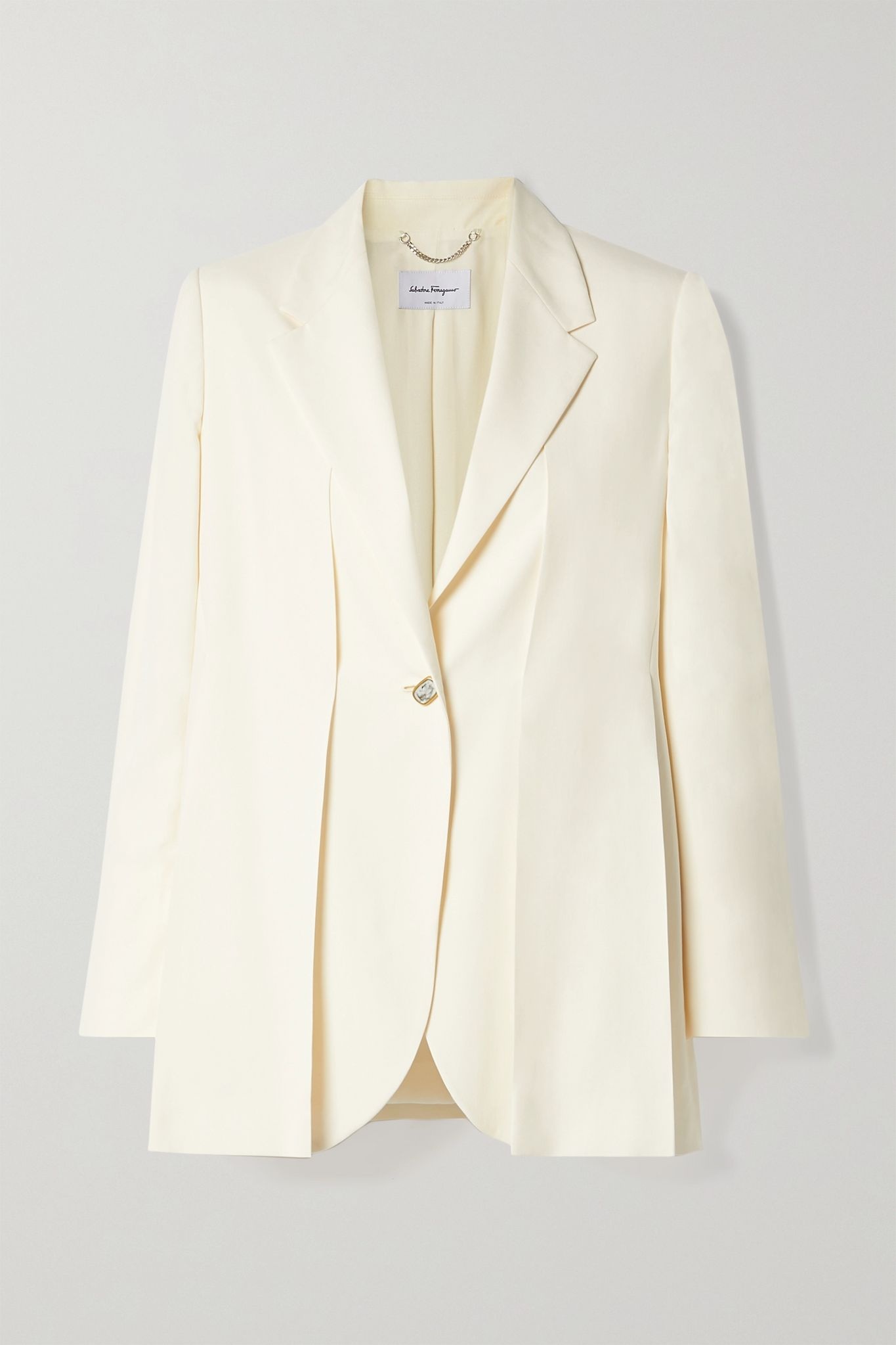 Pleated washed-silk blazer - 1