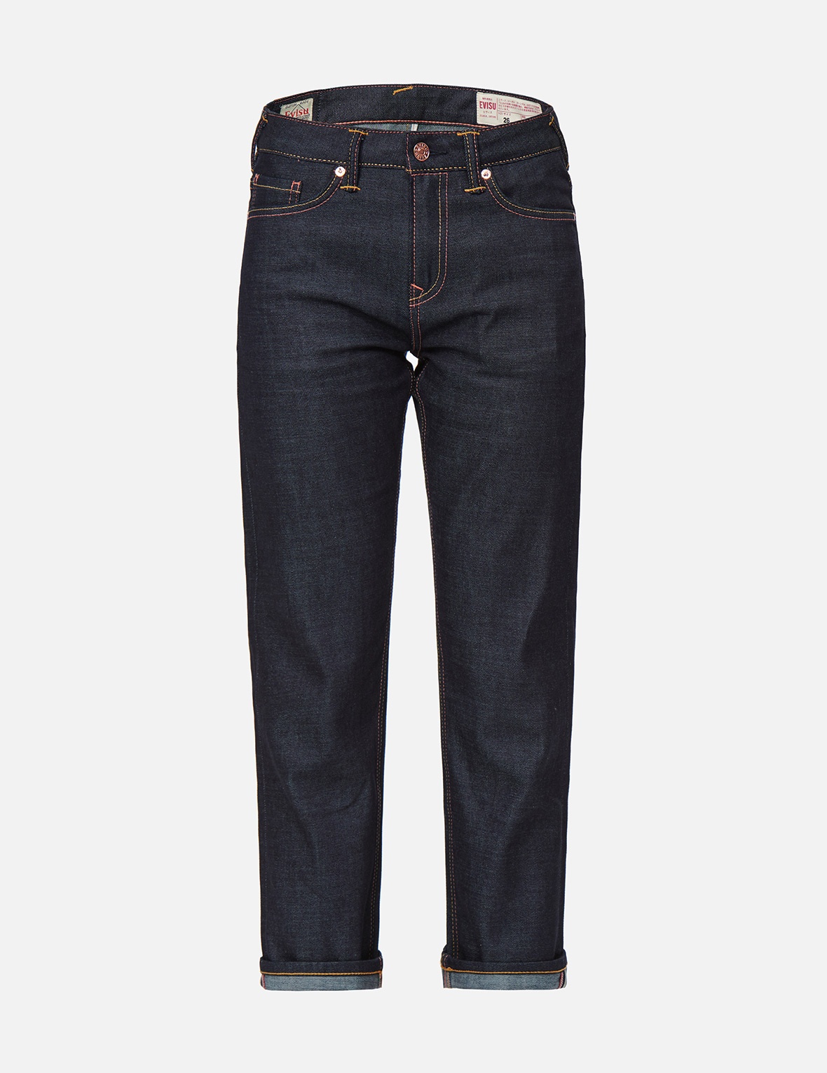 SAKURA-PATTERN BROCADE DAICOCK INSERT BOYFRIEND JEANS - 2