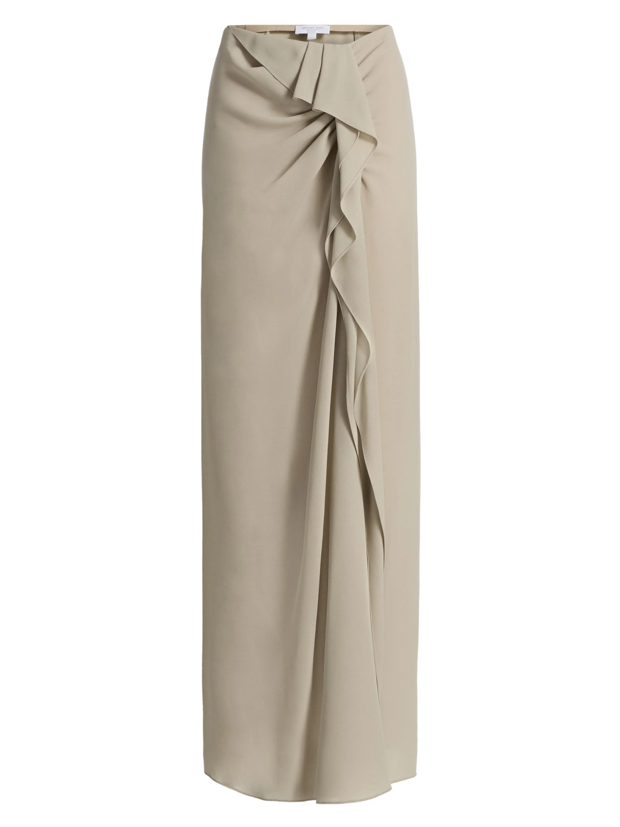 Women's Draped Wool Crepe Pareo Skirt - Almond - 1