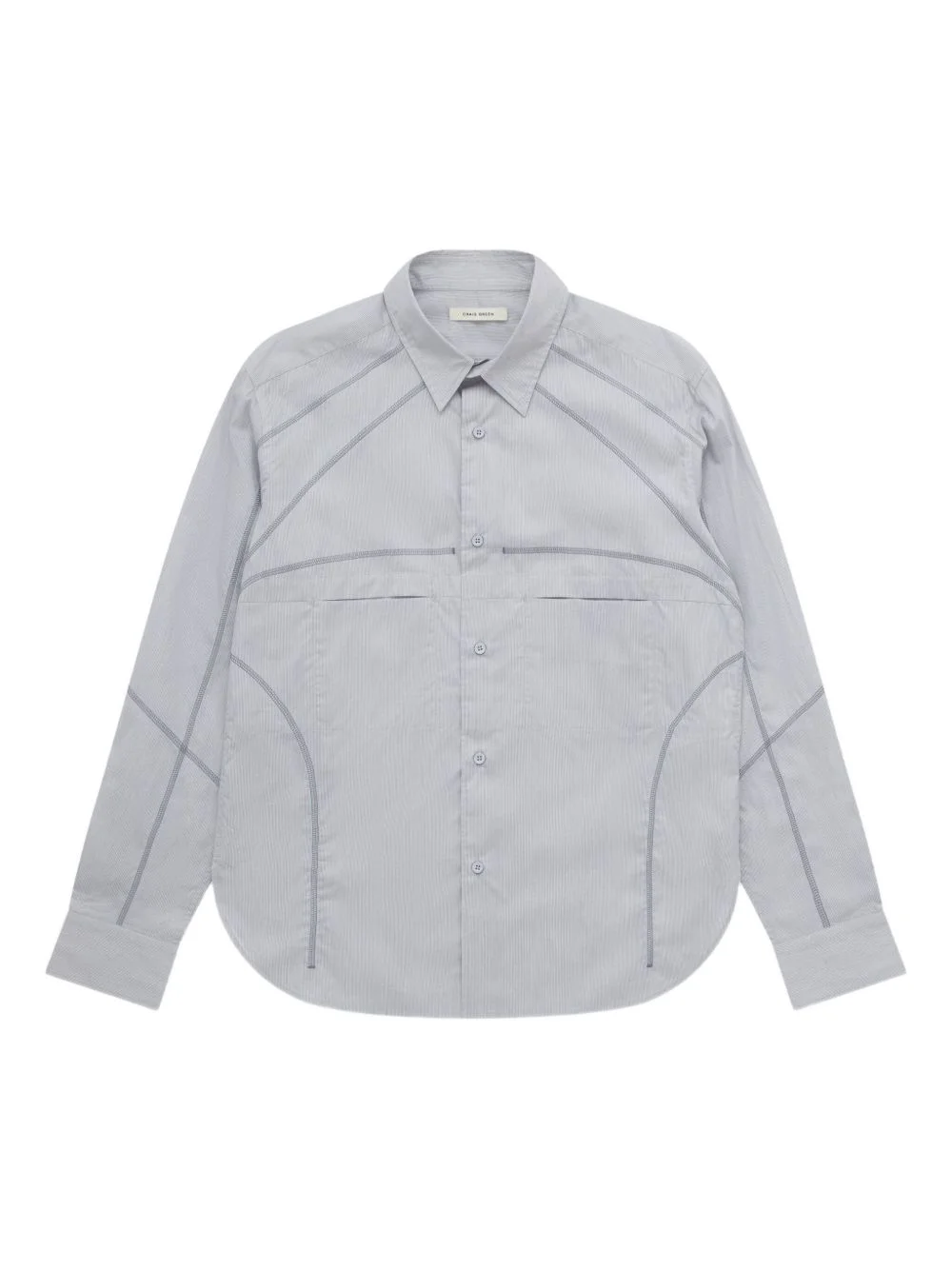 striped topstitching shirt - 1