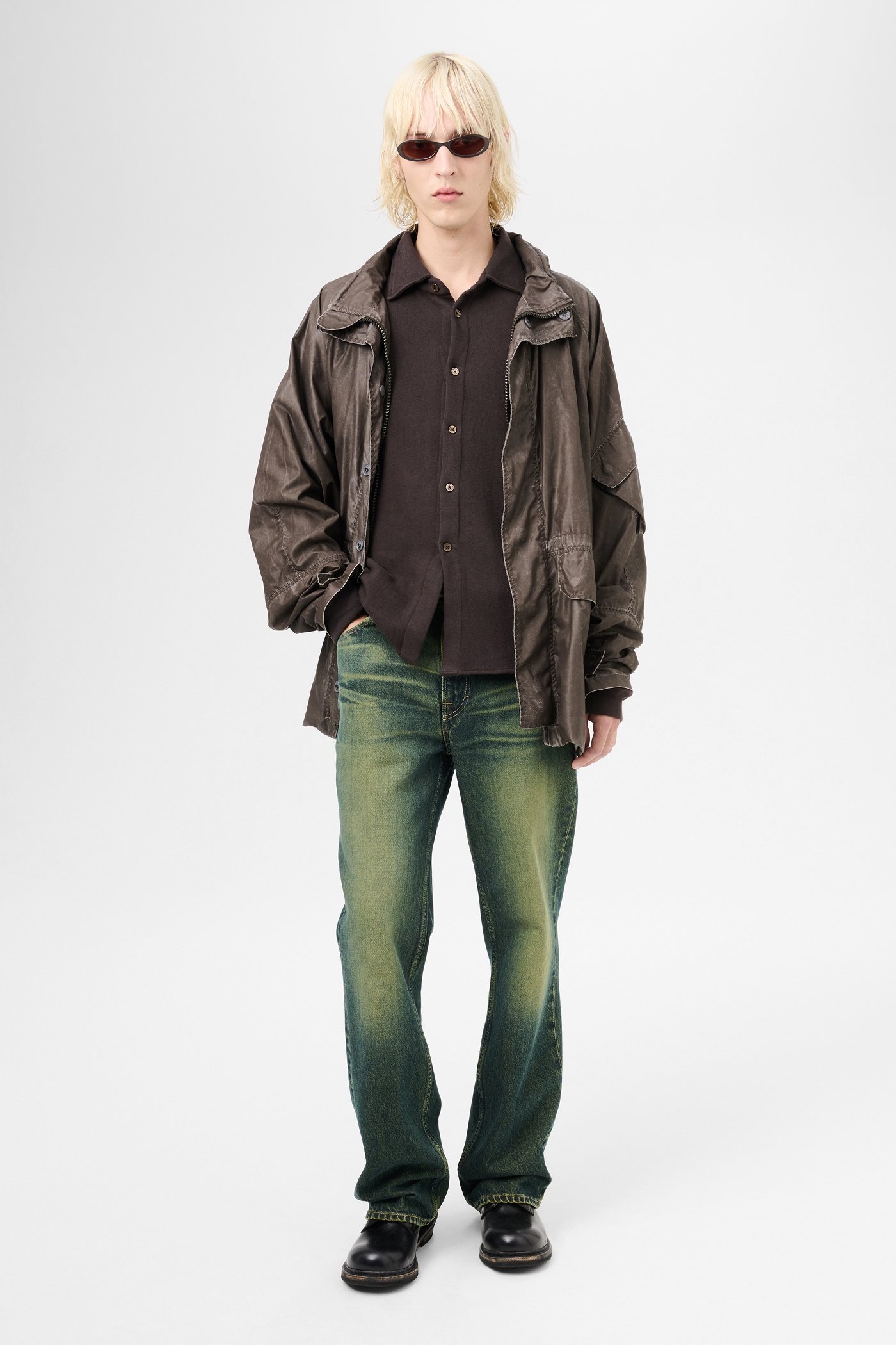 Horizon Jacket Brown Wash Out Nylon - 2
