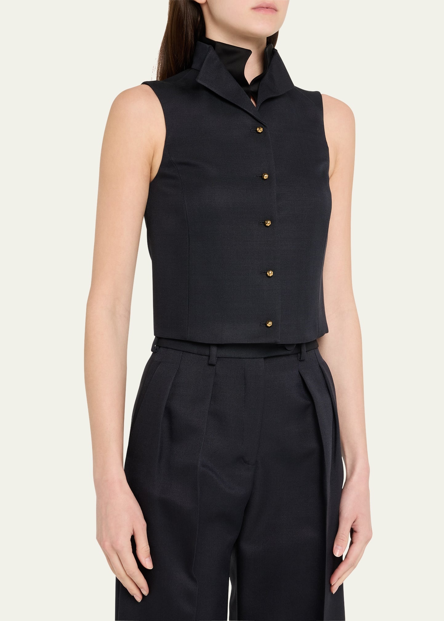 Dianne Layered Barathea Silk Vest - 4