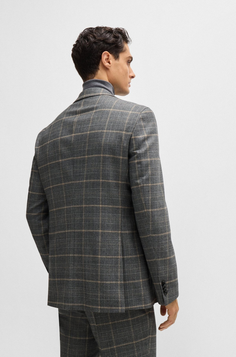 BOSS SLIM-FIT SUIT IN CHECKED STRETCH WOOL outlook
