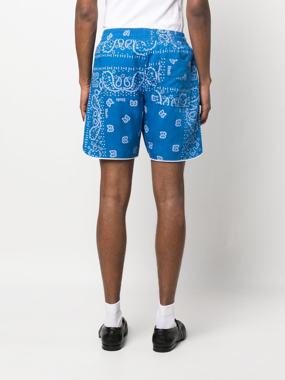 bandana-print track shorts - 4