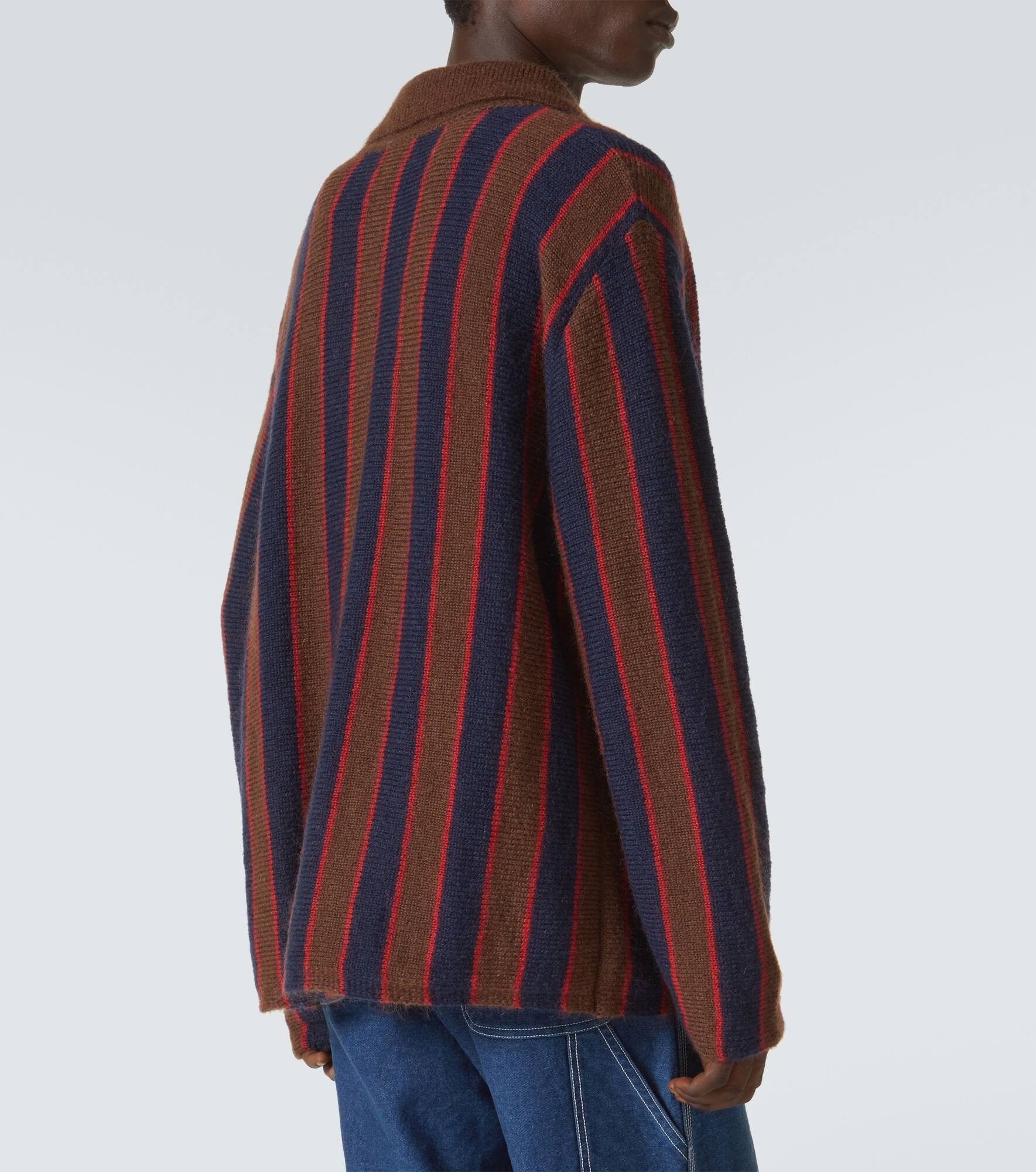 Striped mohair-blend cardigan - 4
