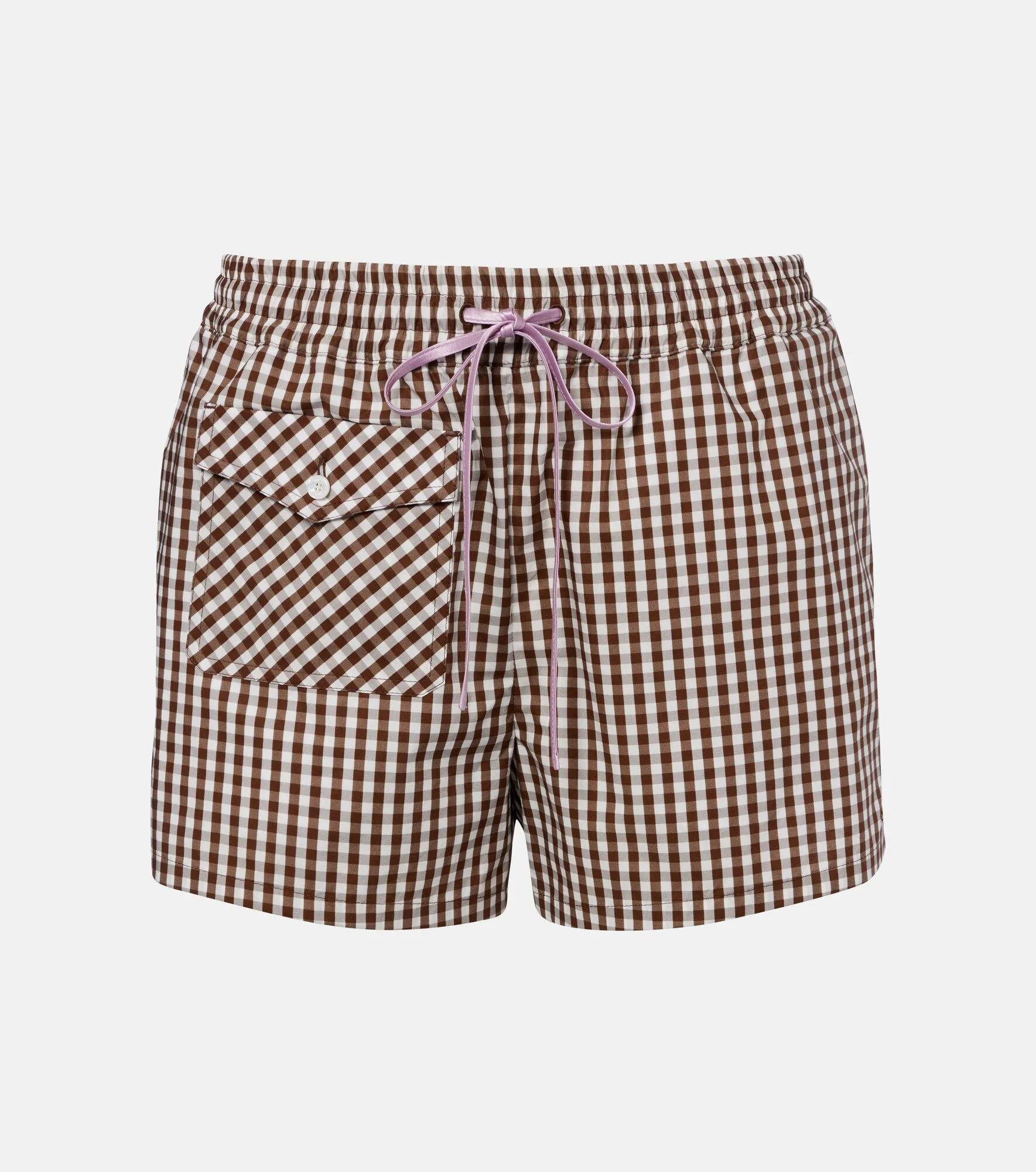 Gingham cotton poplin shorts - 1