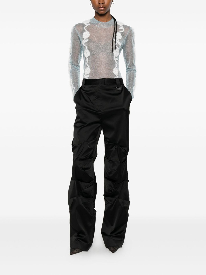 GANNI floral-appliqué blouse outlook