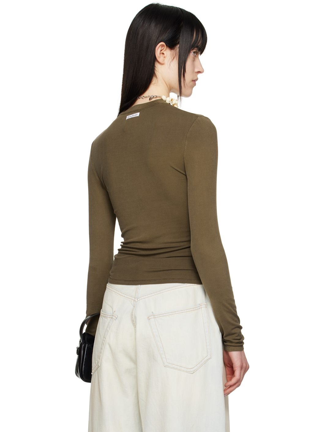 Brown Spray-Dyed Long Sleeve T-shirt - 3