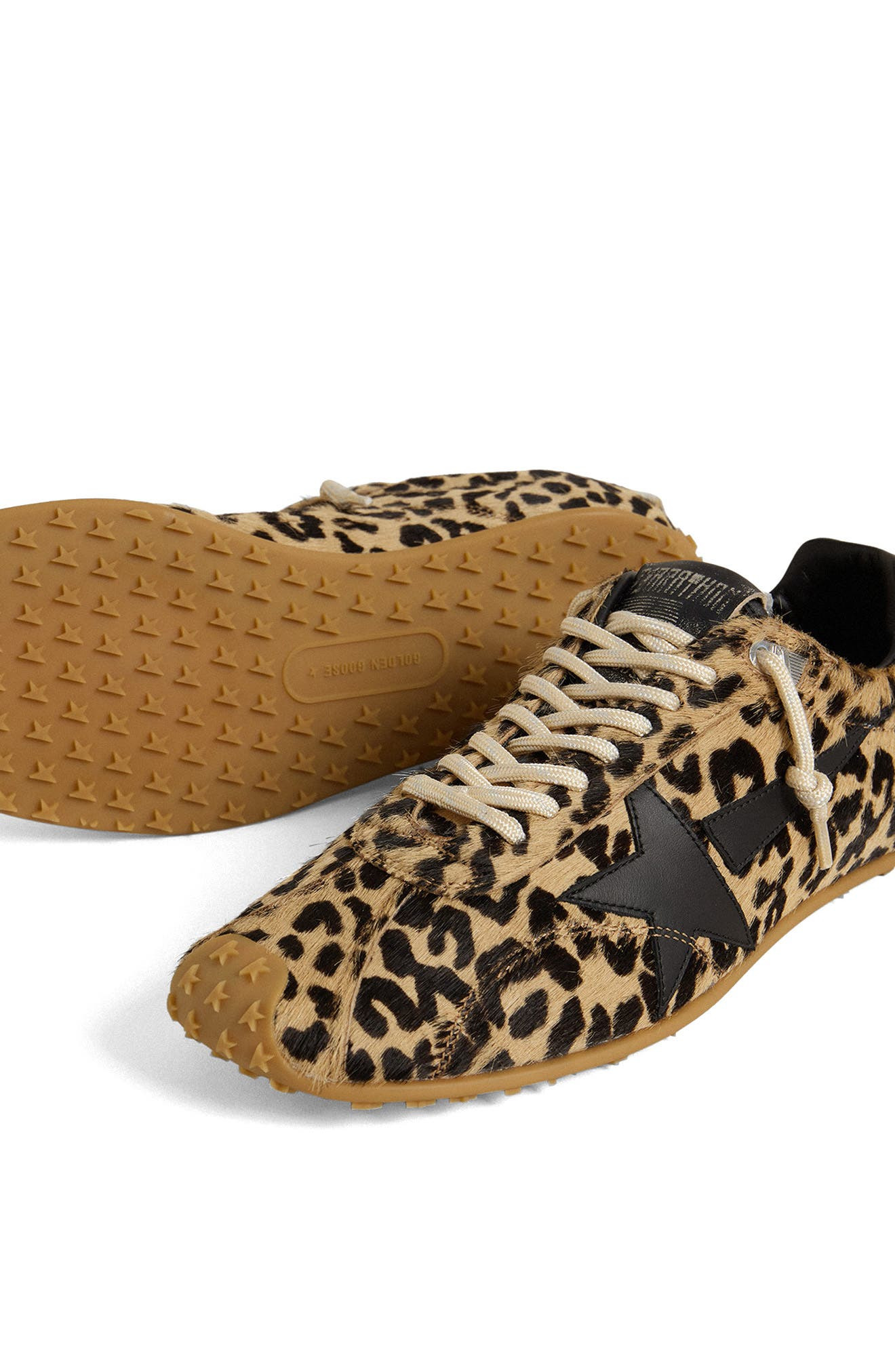 Golden Goose Marathon Speed Genuine Calf Hair Sneaker in Brown/Black Leo at Nordstrom - 4