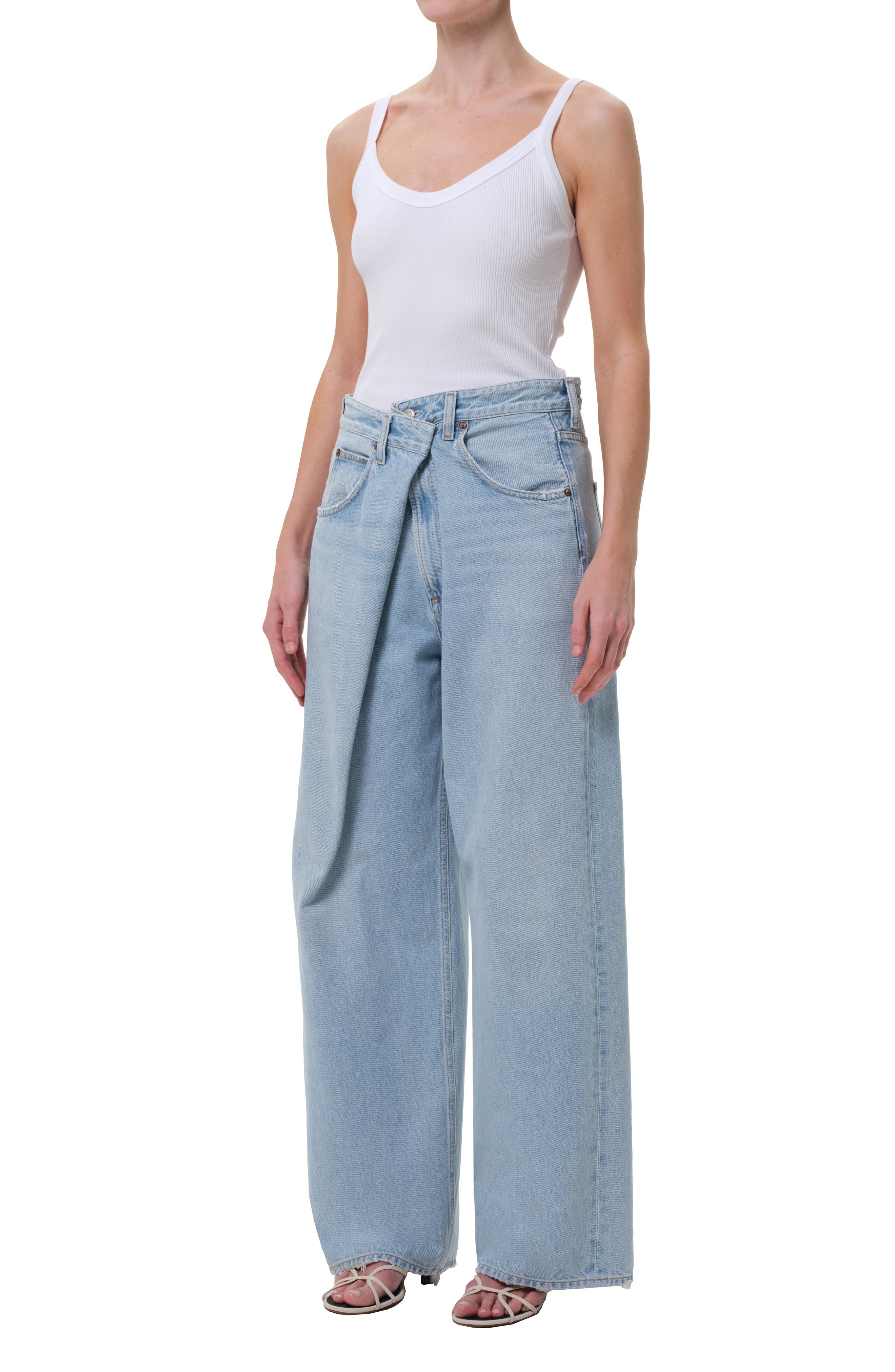 AGOLDE Jordan V-Neck Tank in White at Nordstrom - 5