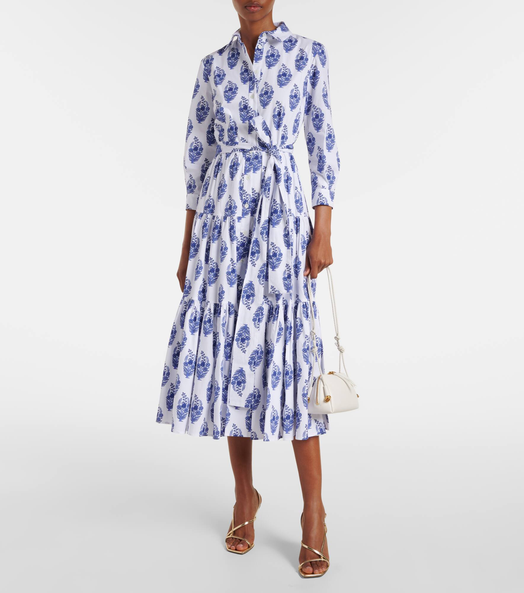 Floral cotton-blend shirt dress - 2