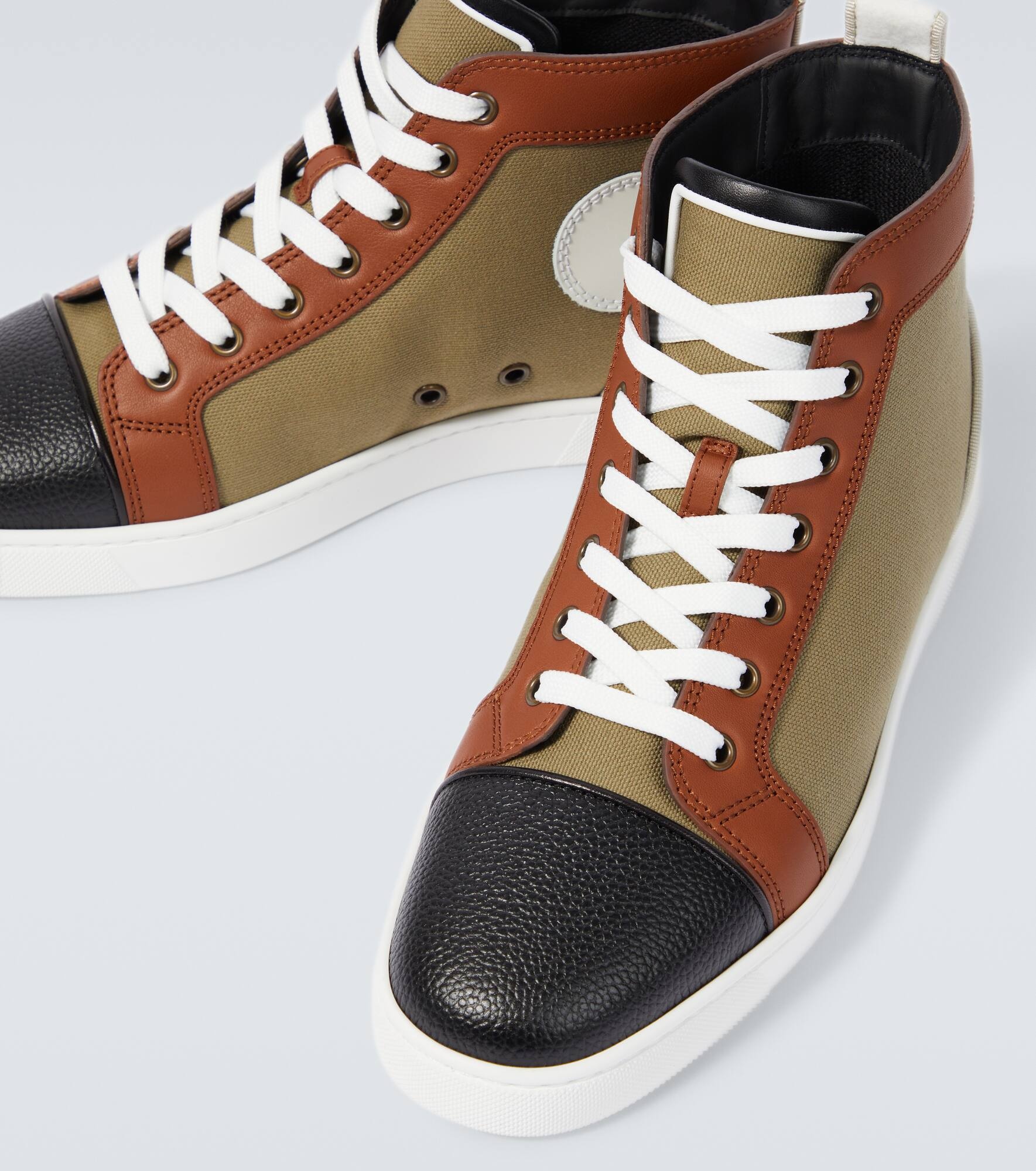 Fun Louis leather-trimmed sneakers - 3