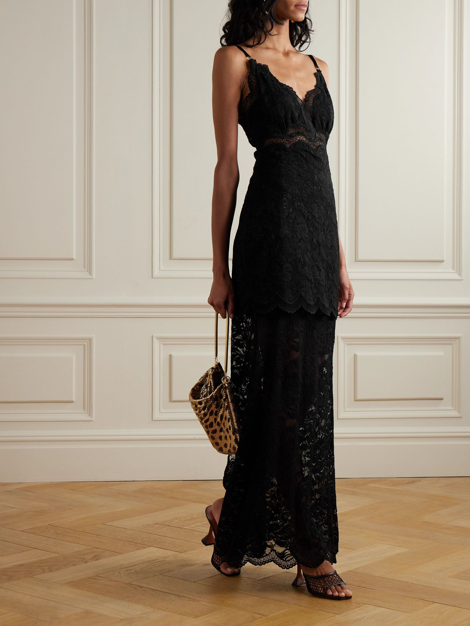 Guipure lace maxi dress Black - 2