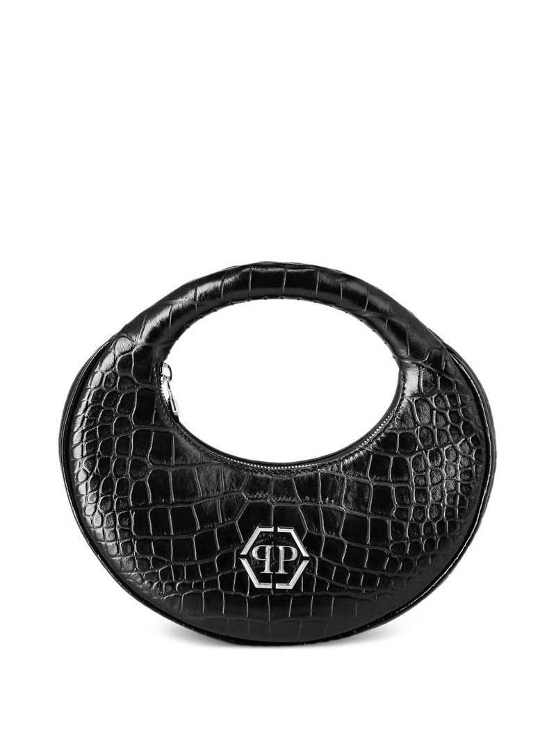 medium Moon crocodile-print clutch bag 1