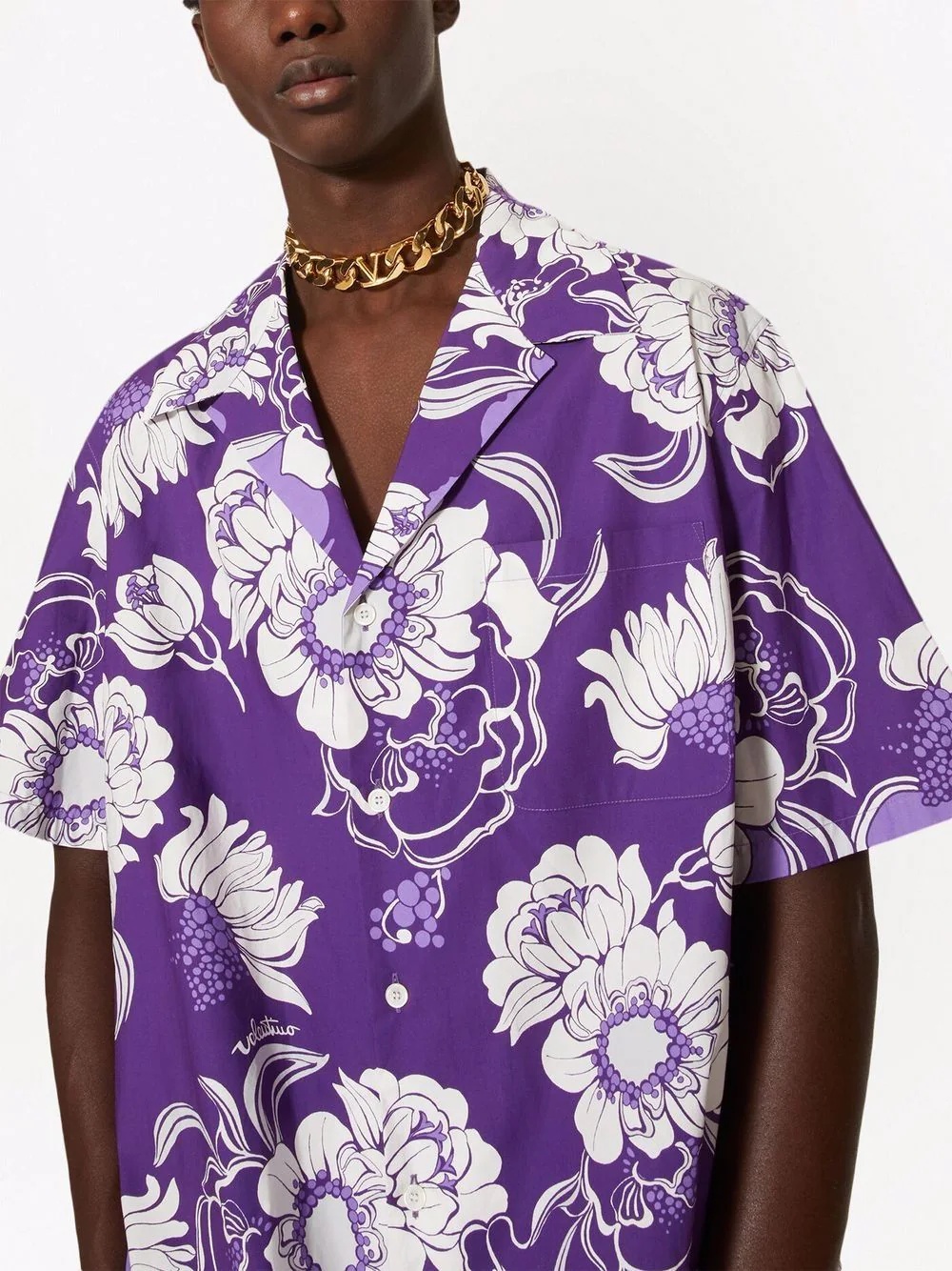 floral pattern camp collar shirt - 5