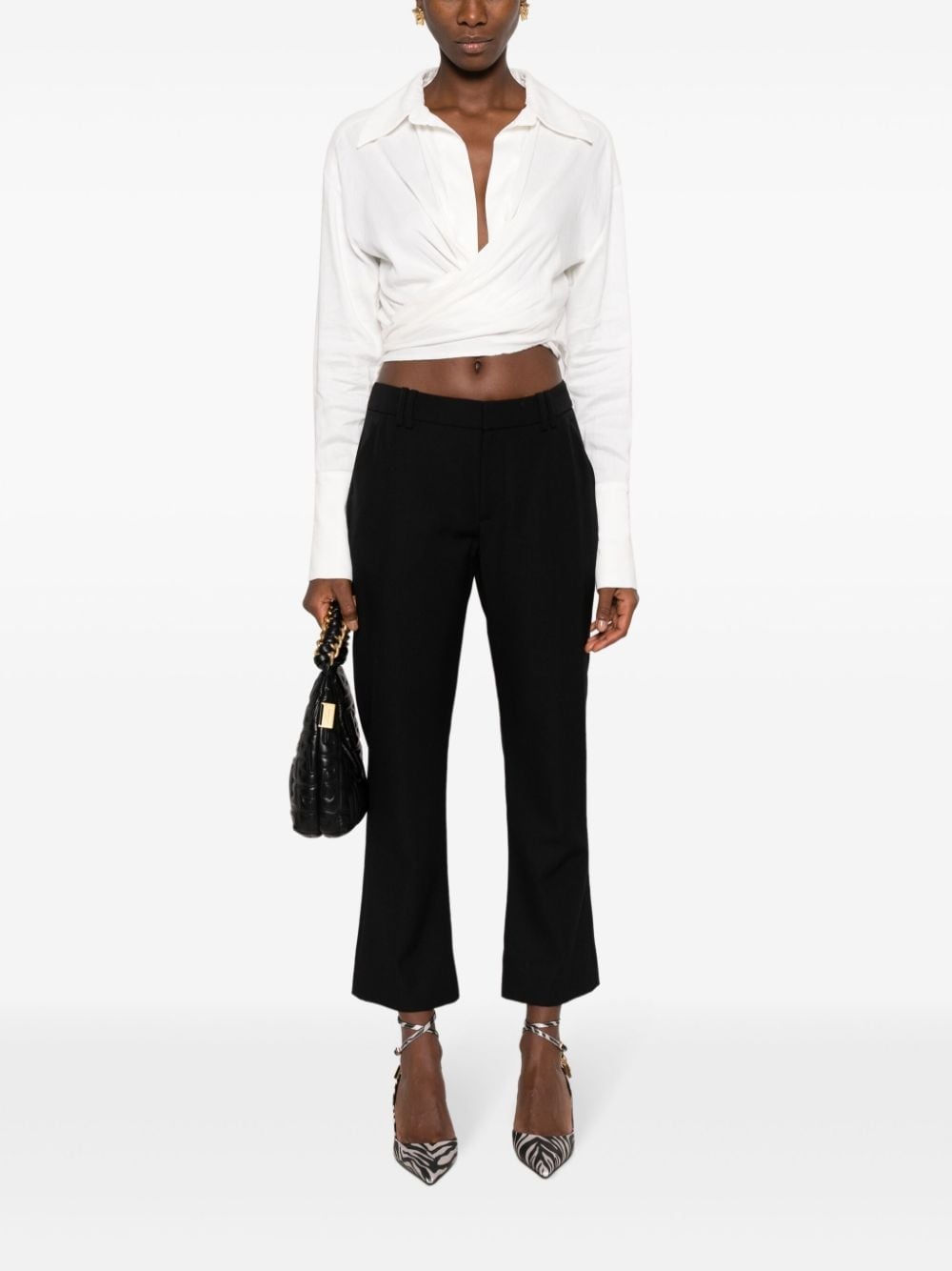 virgin-wool cropped trousers - 2