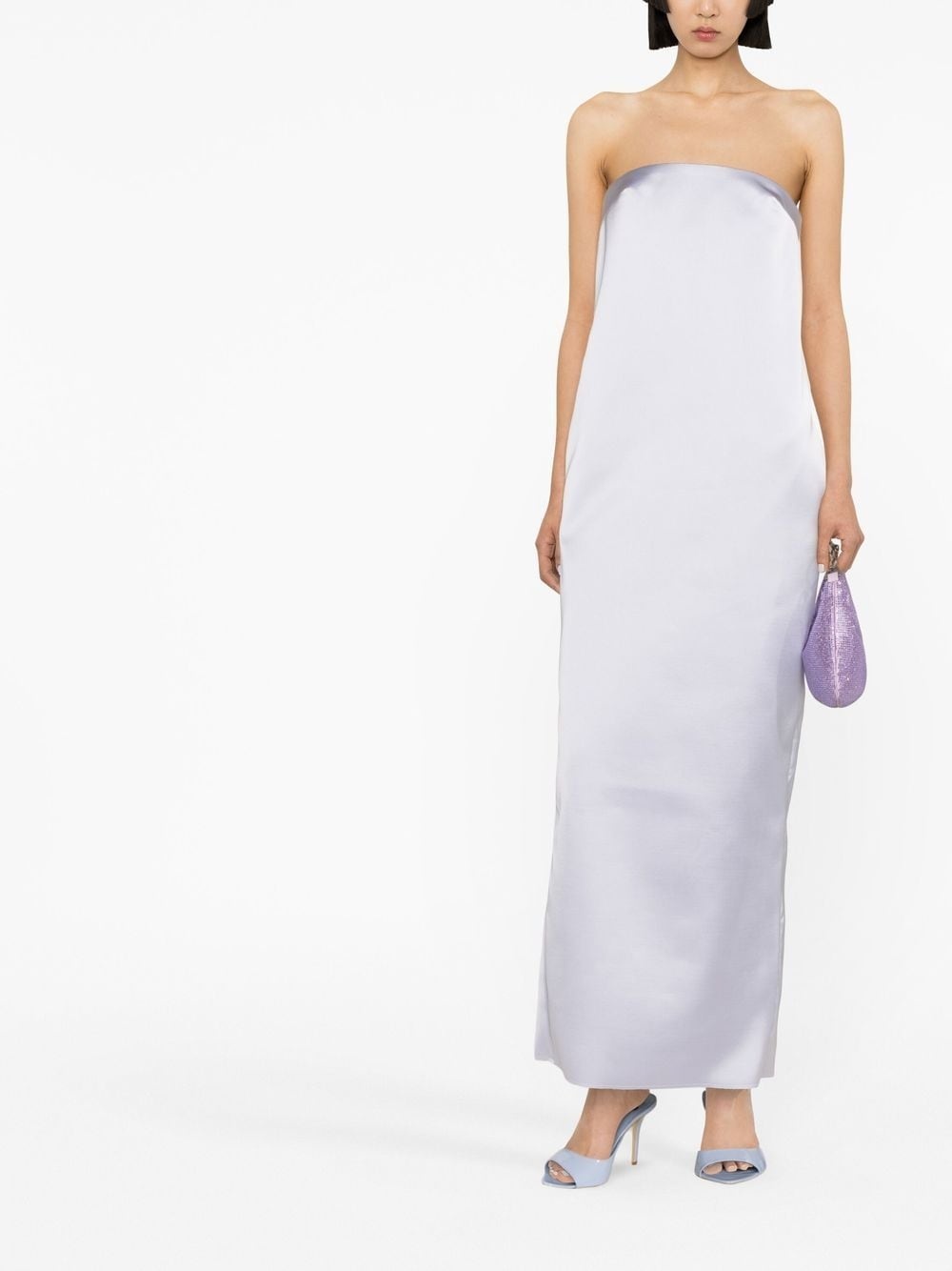 strapless slit-detail dress - 2