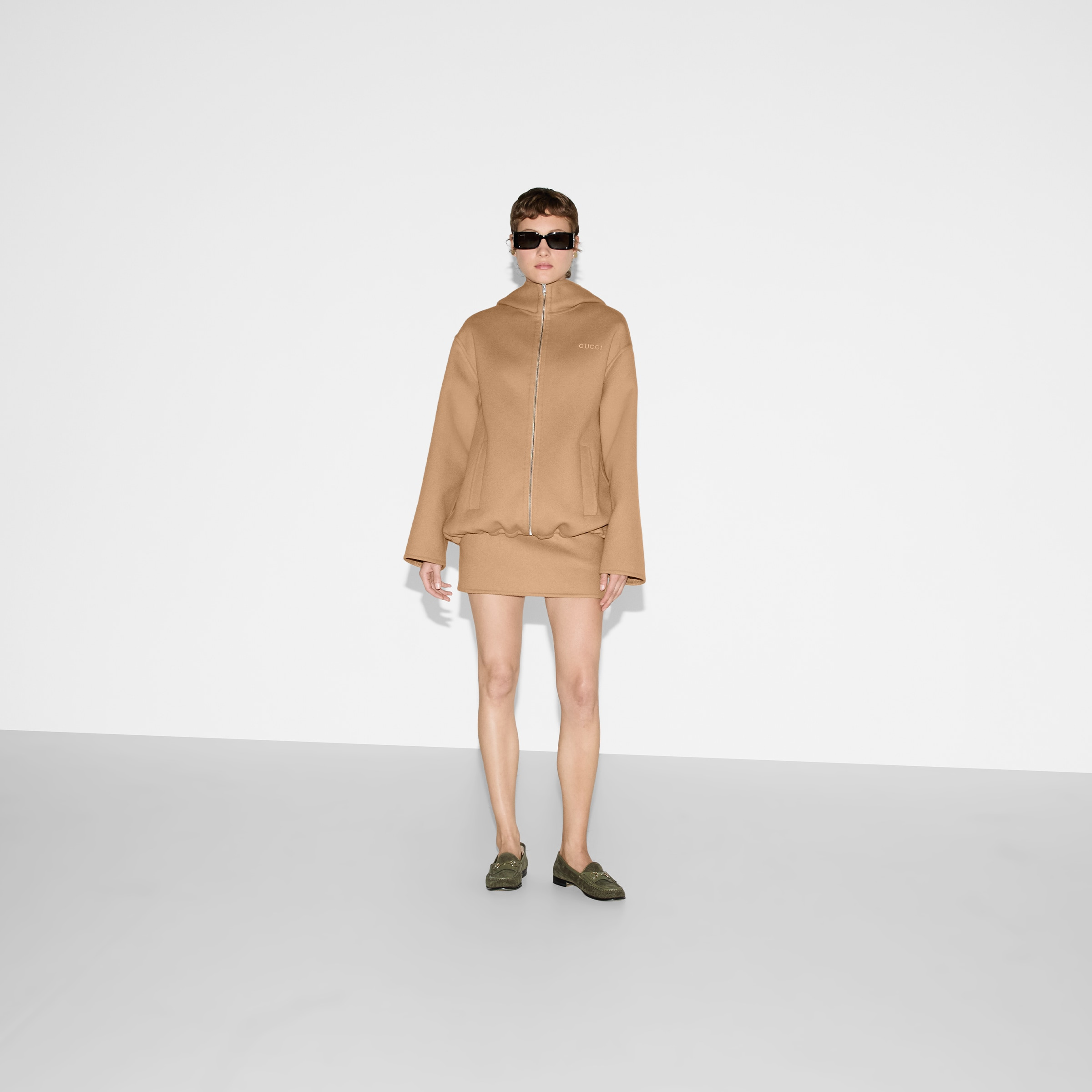 Embroidered wool and silk hooded jacket - 2