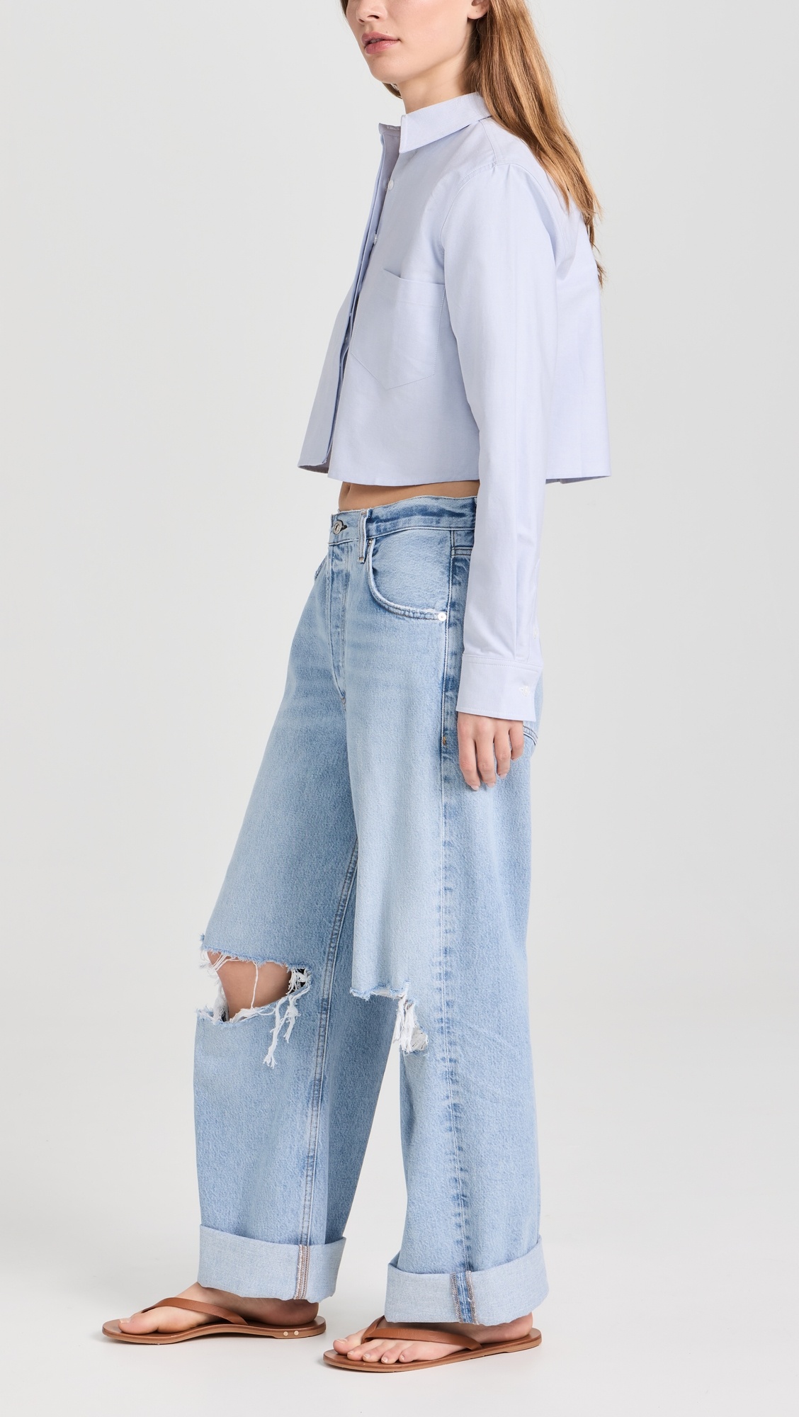 Ayla Baggy Cuffed Crop Jeans - 3