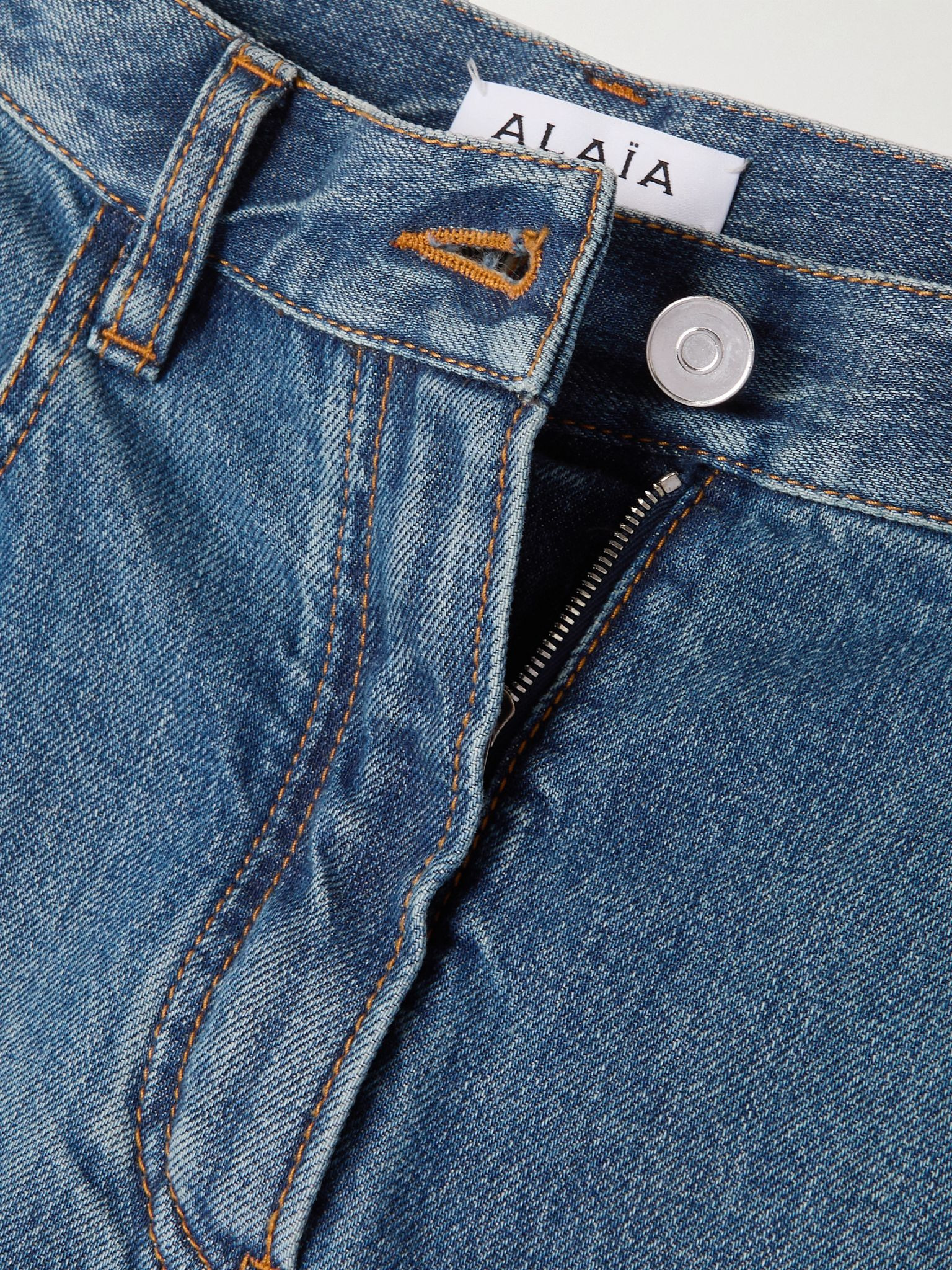 Low-rise barrel-leg jeans Dark denim - 5
