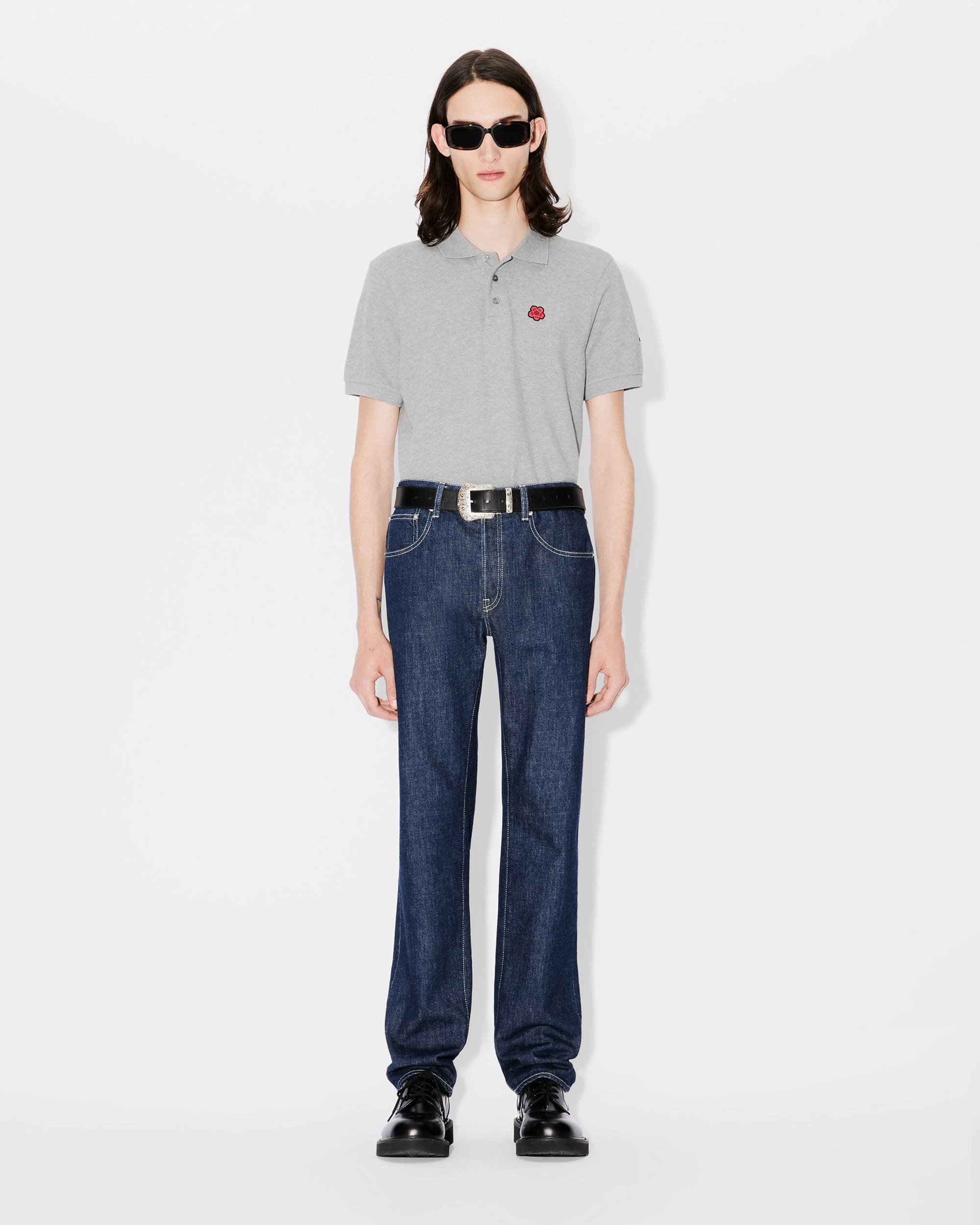 'Boke Flower' embroidered slim polo - 5