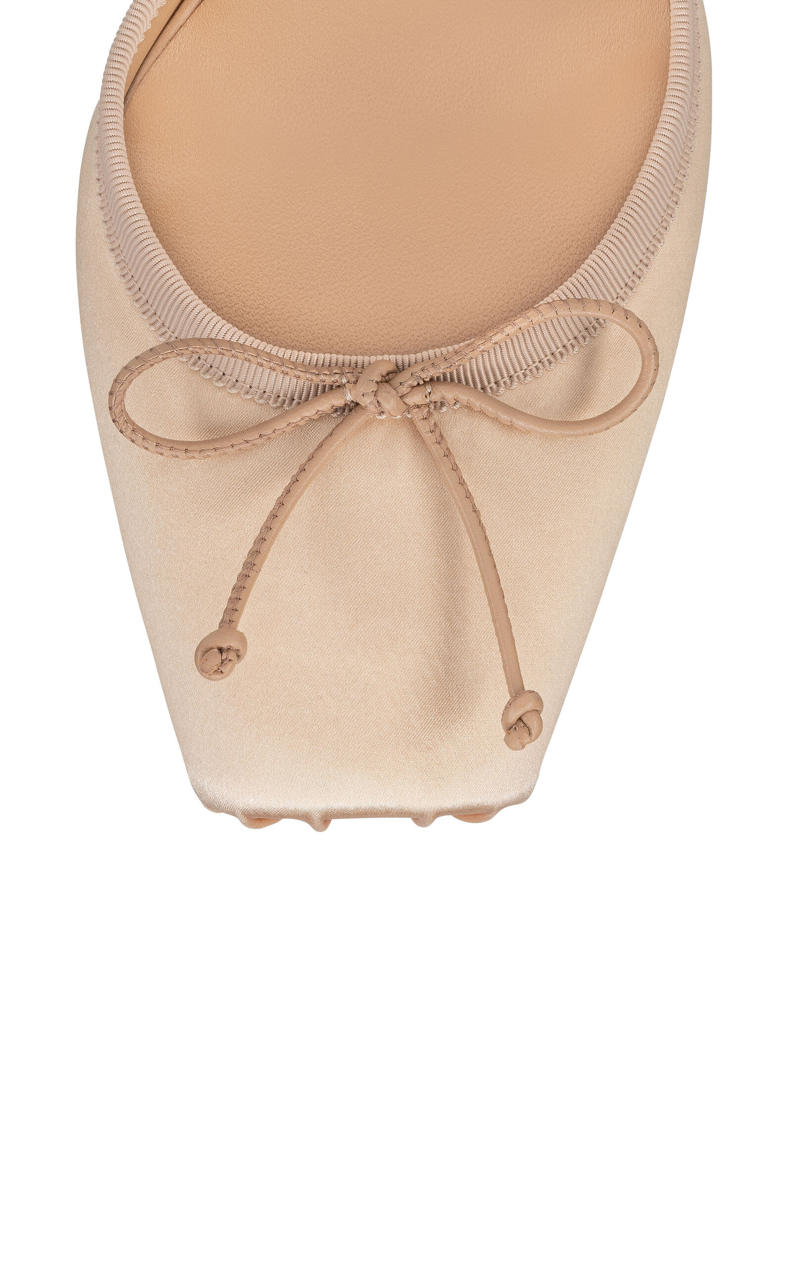 Cassia 100mm Lace-Up Satin Ballet Pumps nude - 6