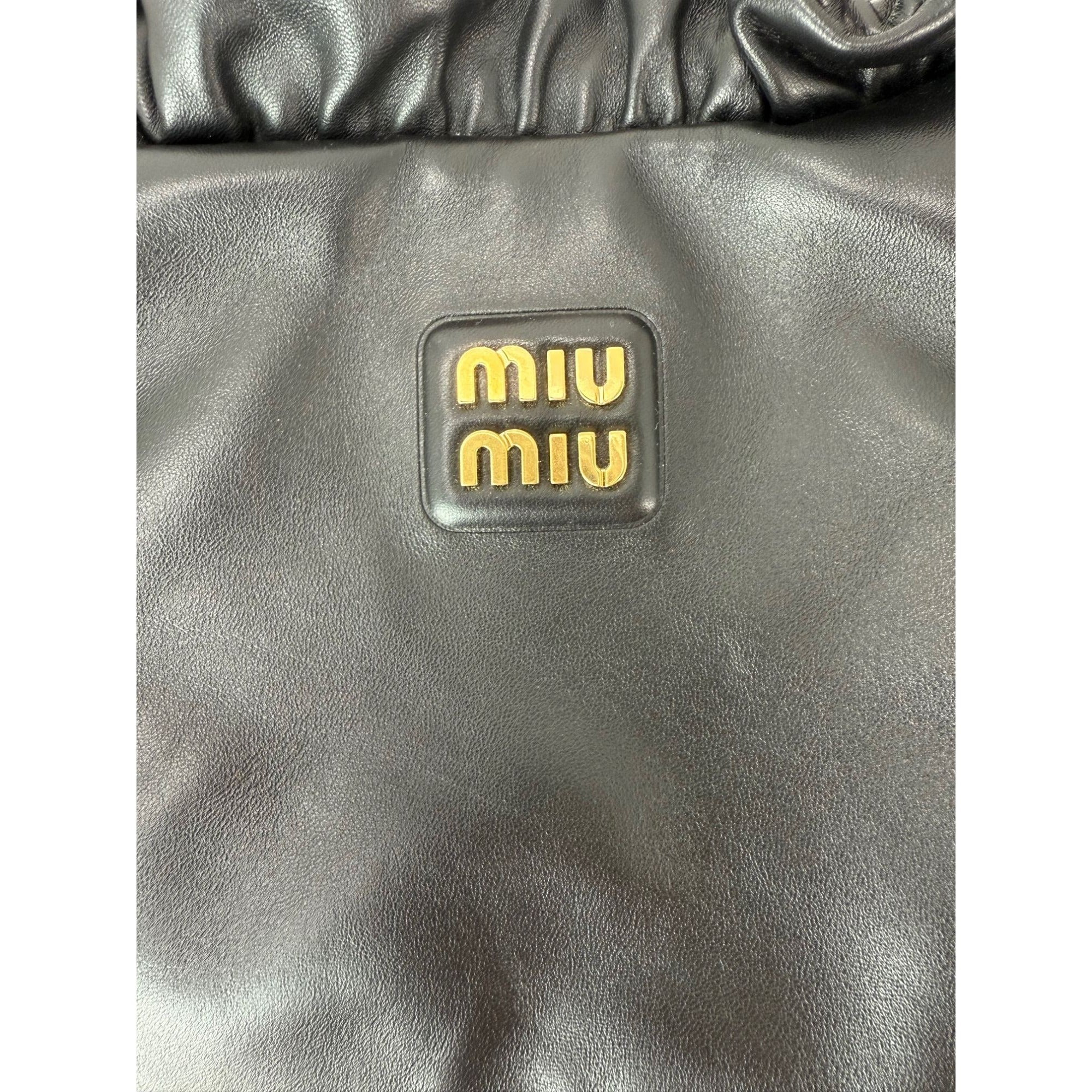 Miu Miu Nappa Black Leather Hobo Bag - 11