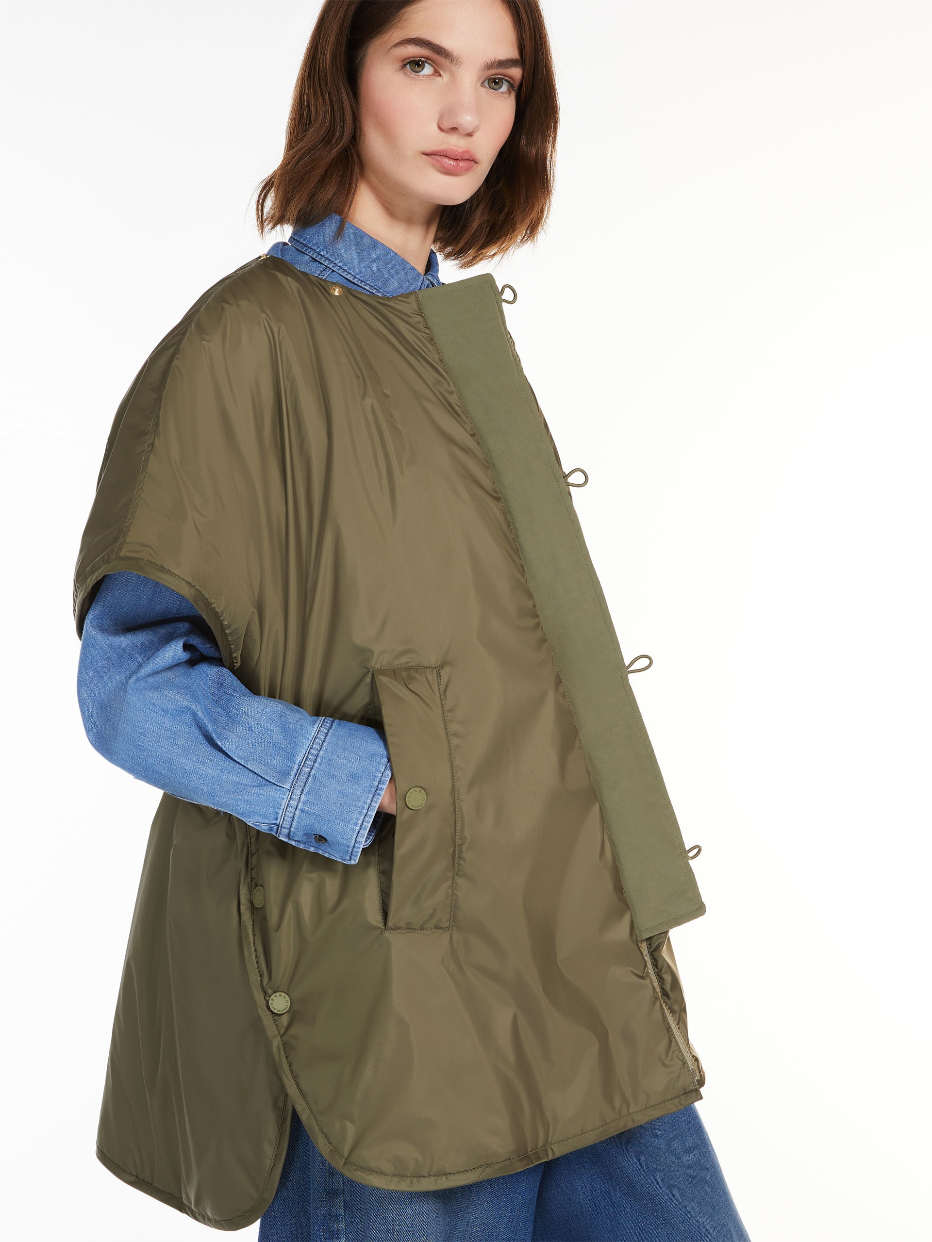 EGEMONE Water-repellent reversible canvas cape - 5