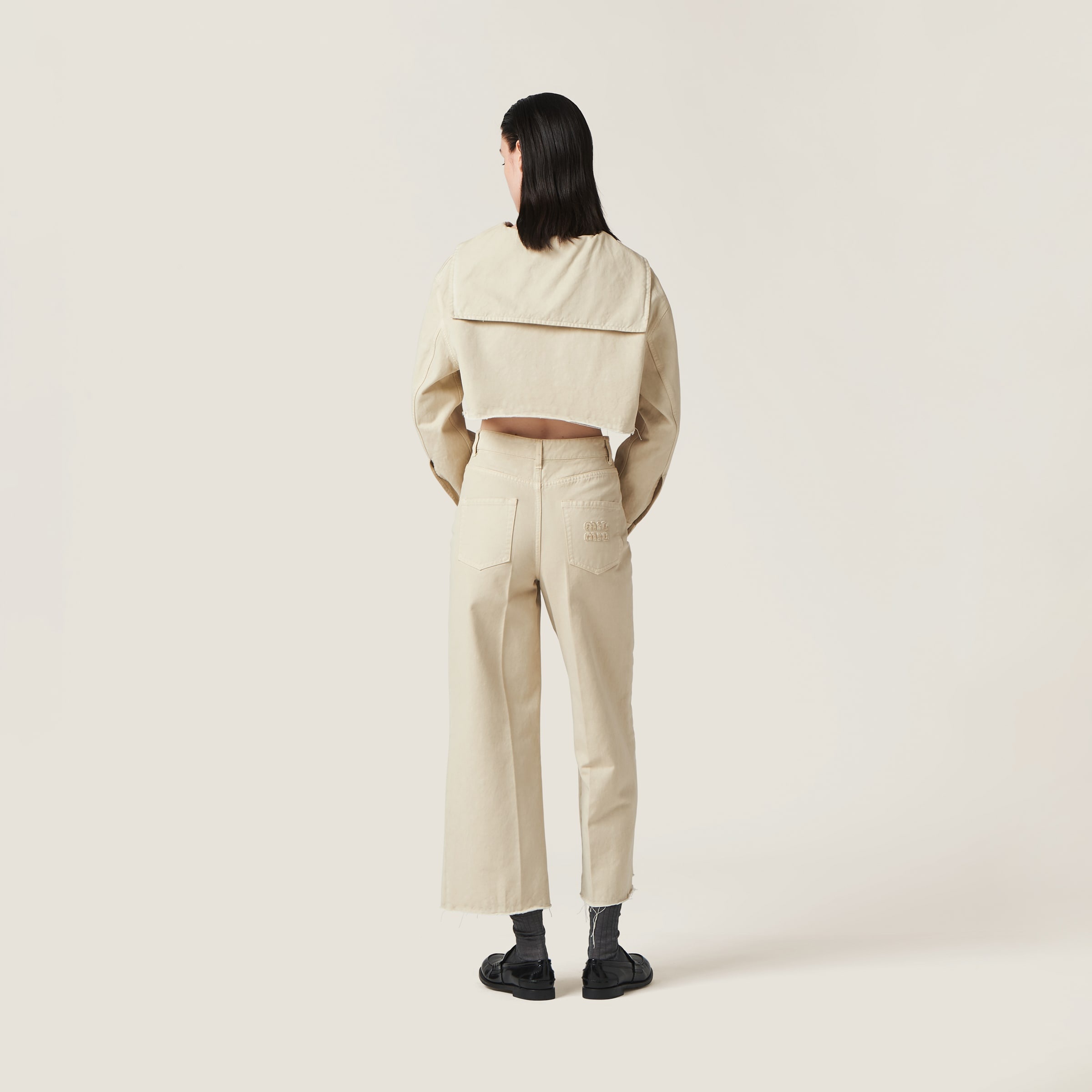 Garment-dyed gabardine pants - 3