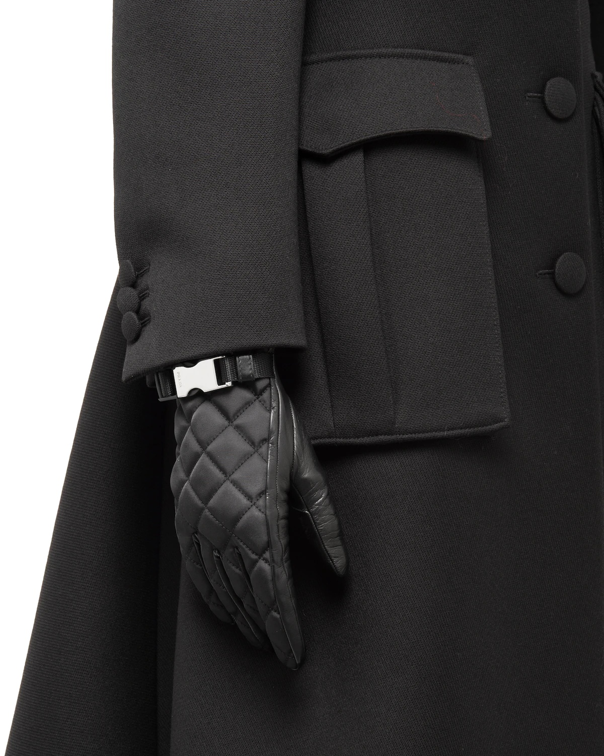 Quilted nylon and nappa leather gloves - 2