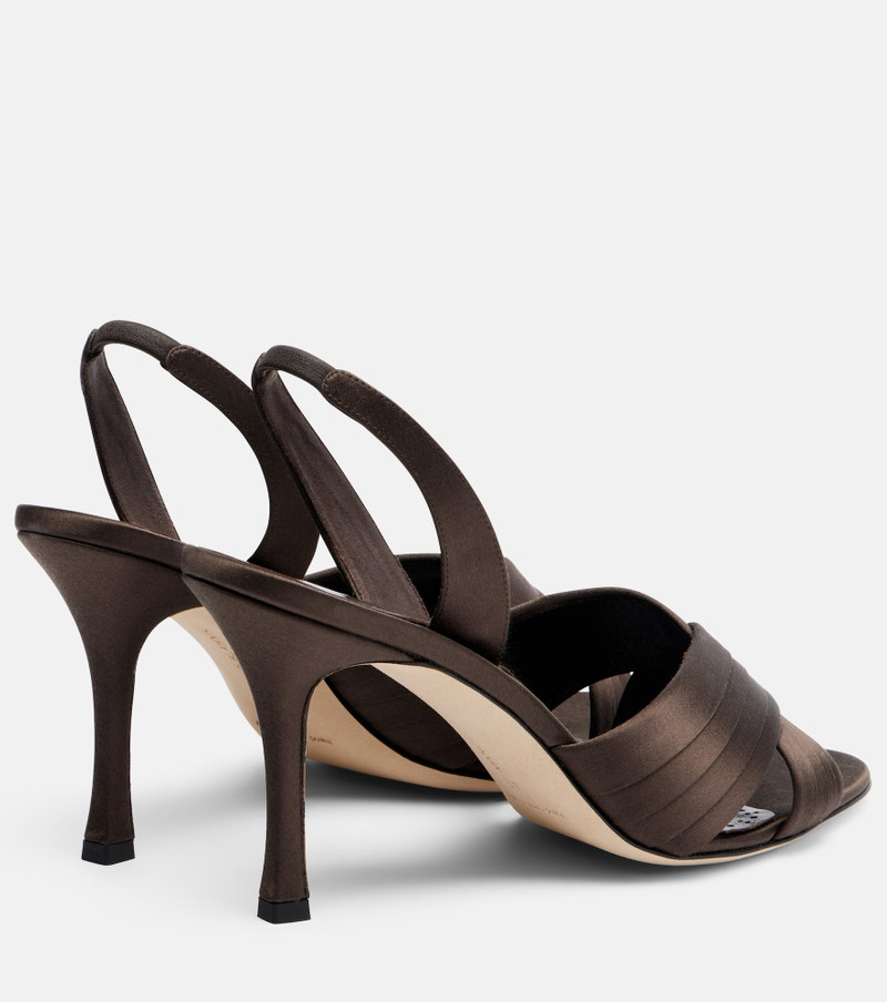 Manolo Blahnik Viera satin slingback sandals outlook