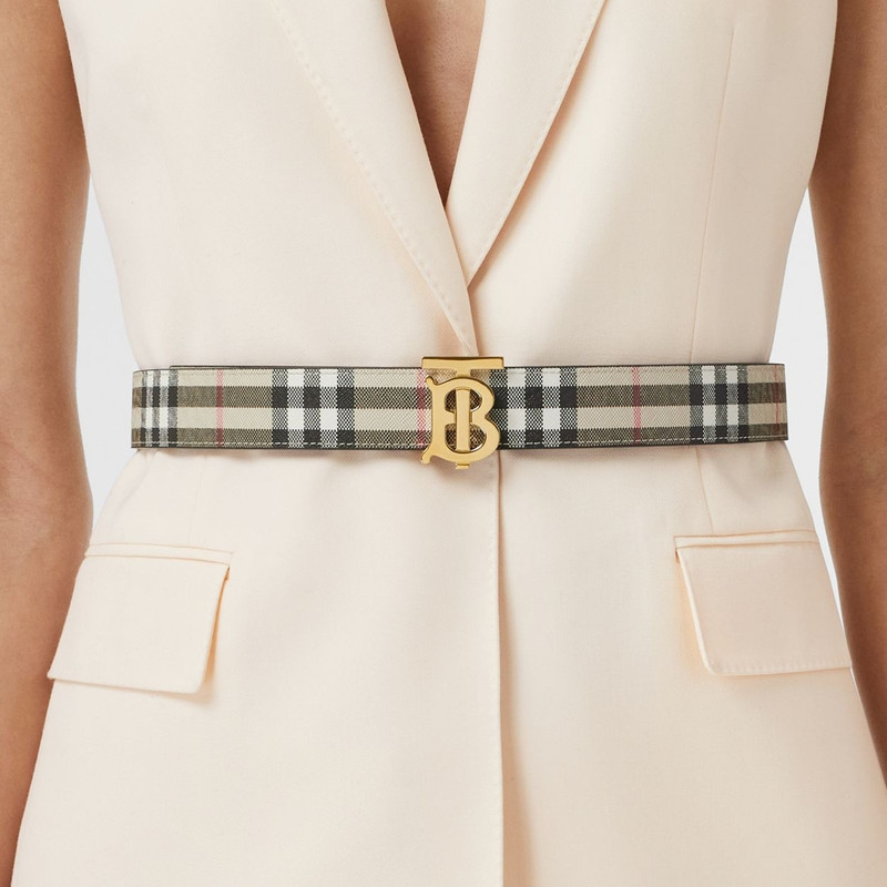 Reversible Monogram Motif Vintage Check Belt 5