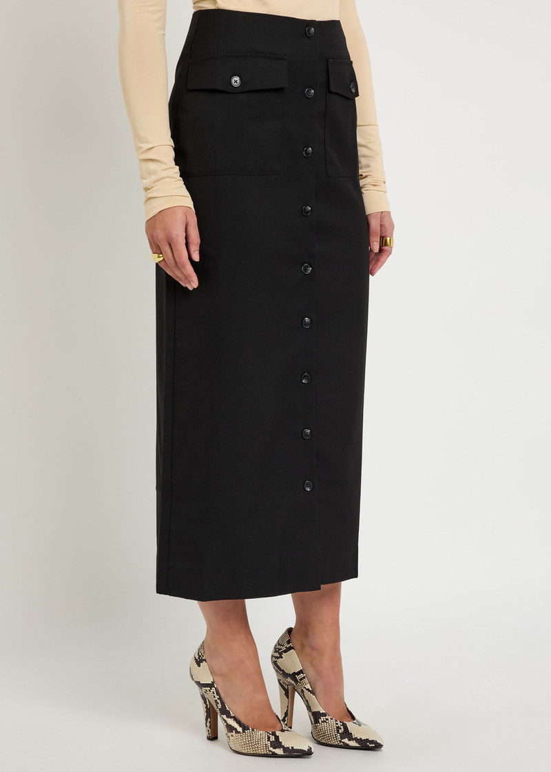Reformation Reformation Britt Twill Midi Skirt outlook