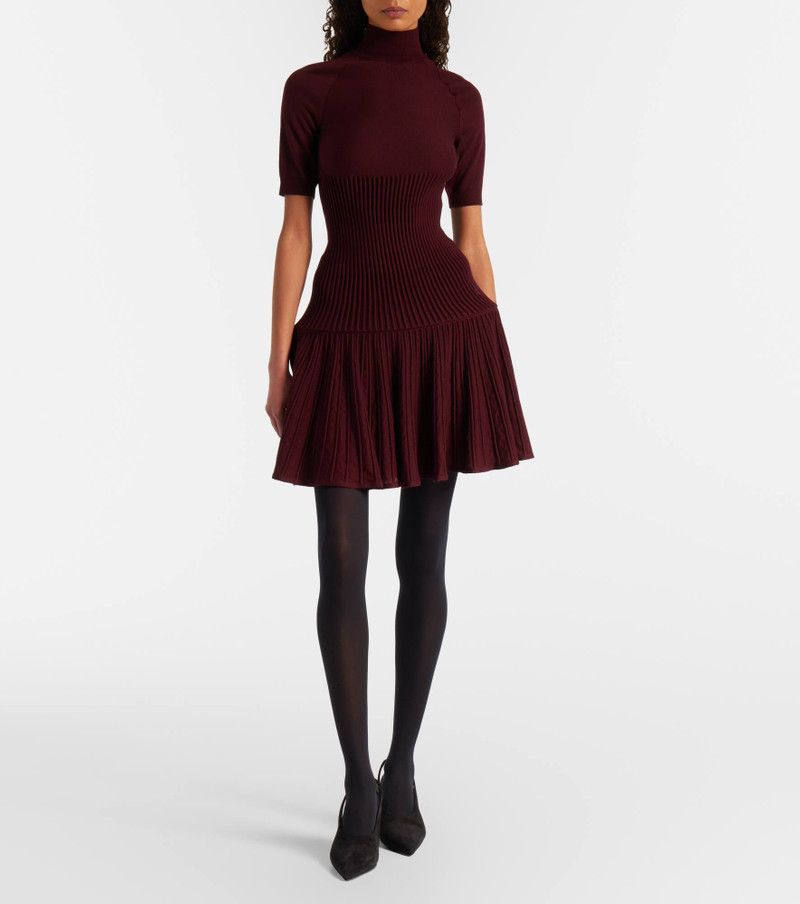 Alaïa Ribbed-knit wool-blend miniskirt outlook