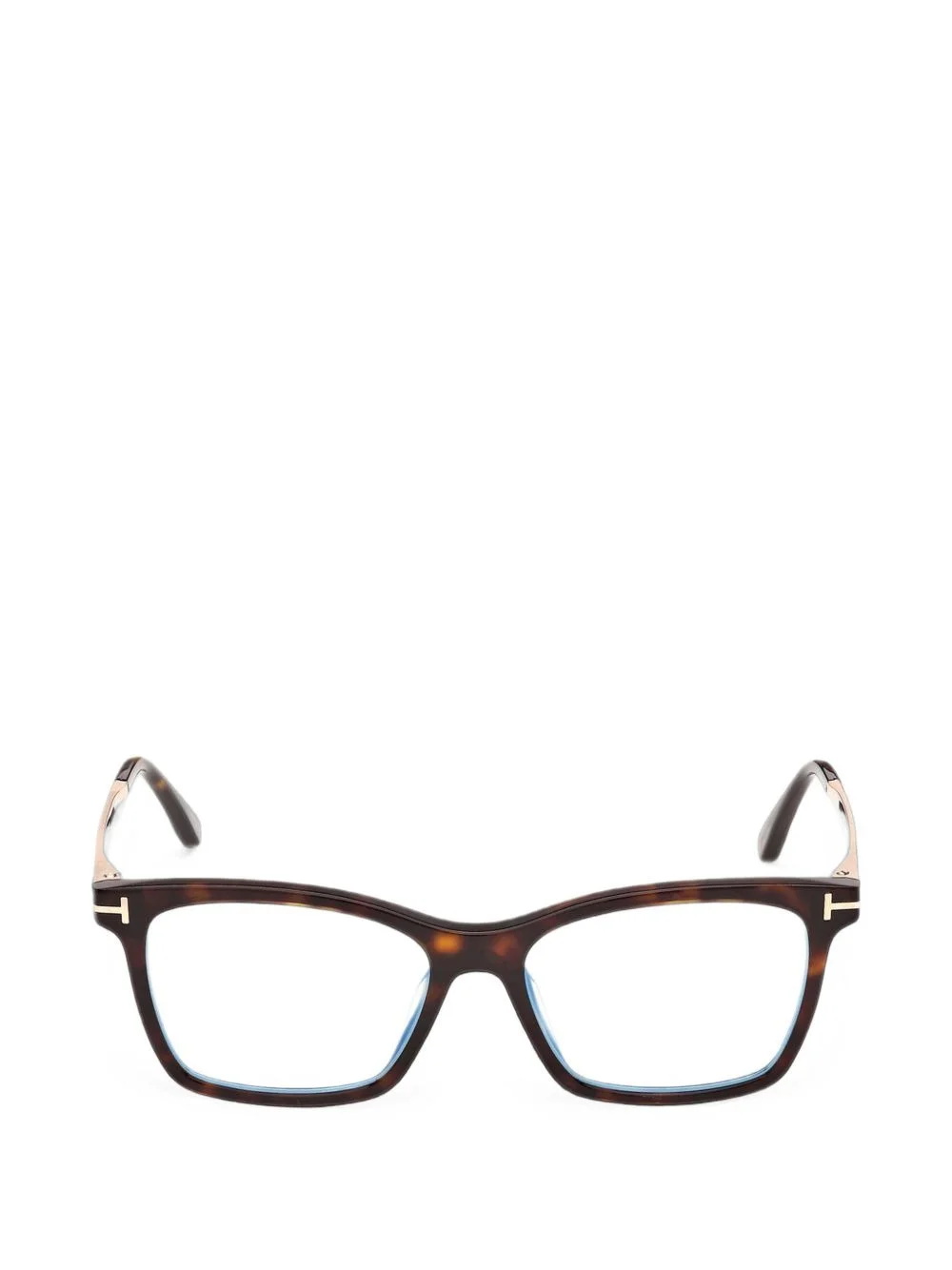T-motif rectangle-frame glasses - 1