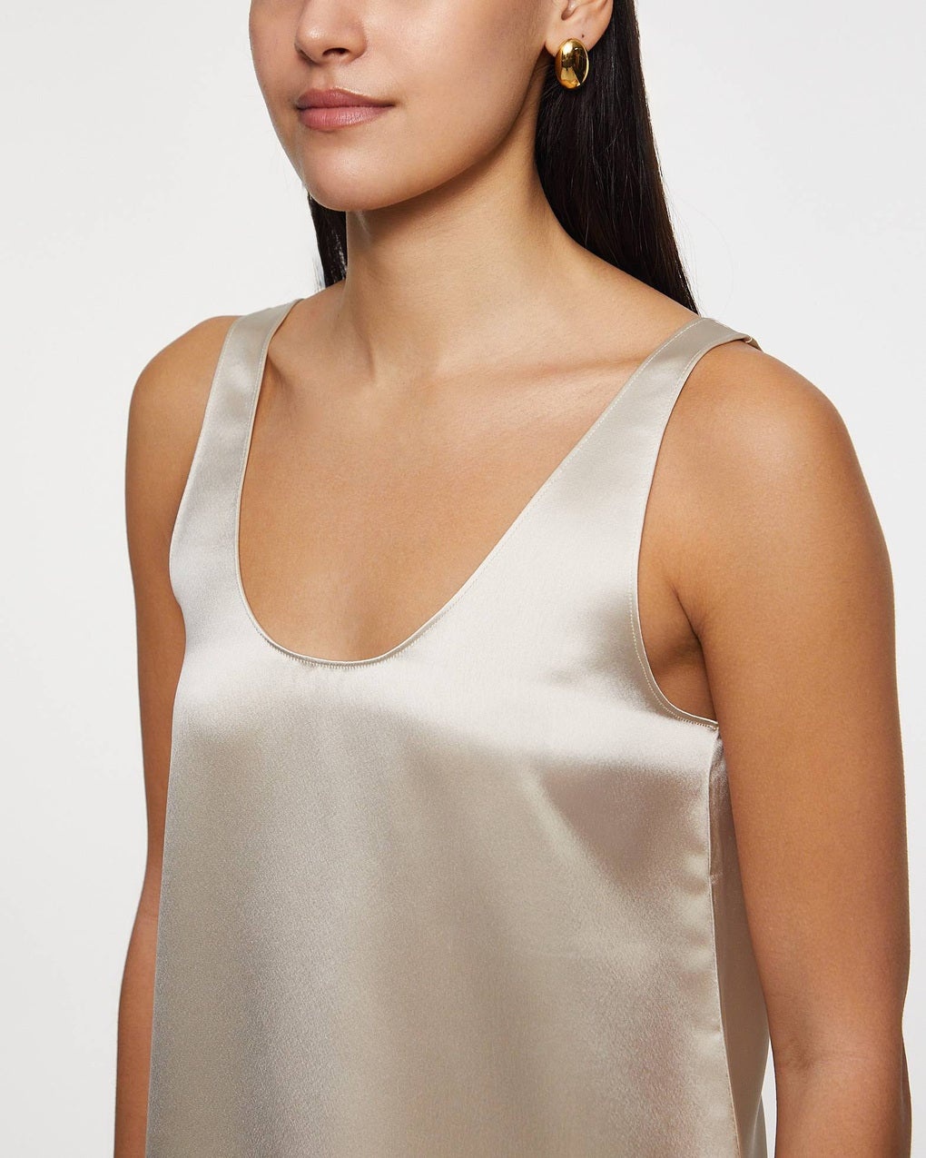 Top Romy Satin Tank  Pearl - 5