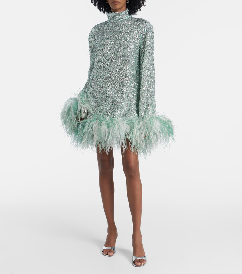 Taller Marmo Gina sequined feather-trimmed minidress outlook