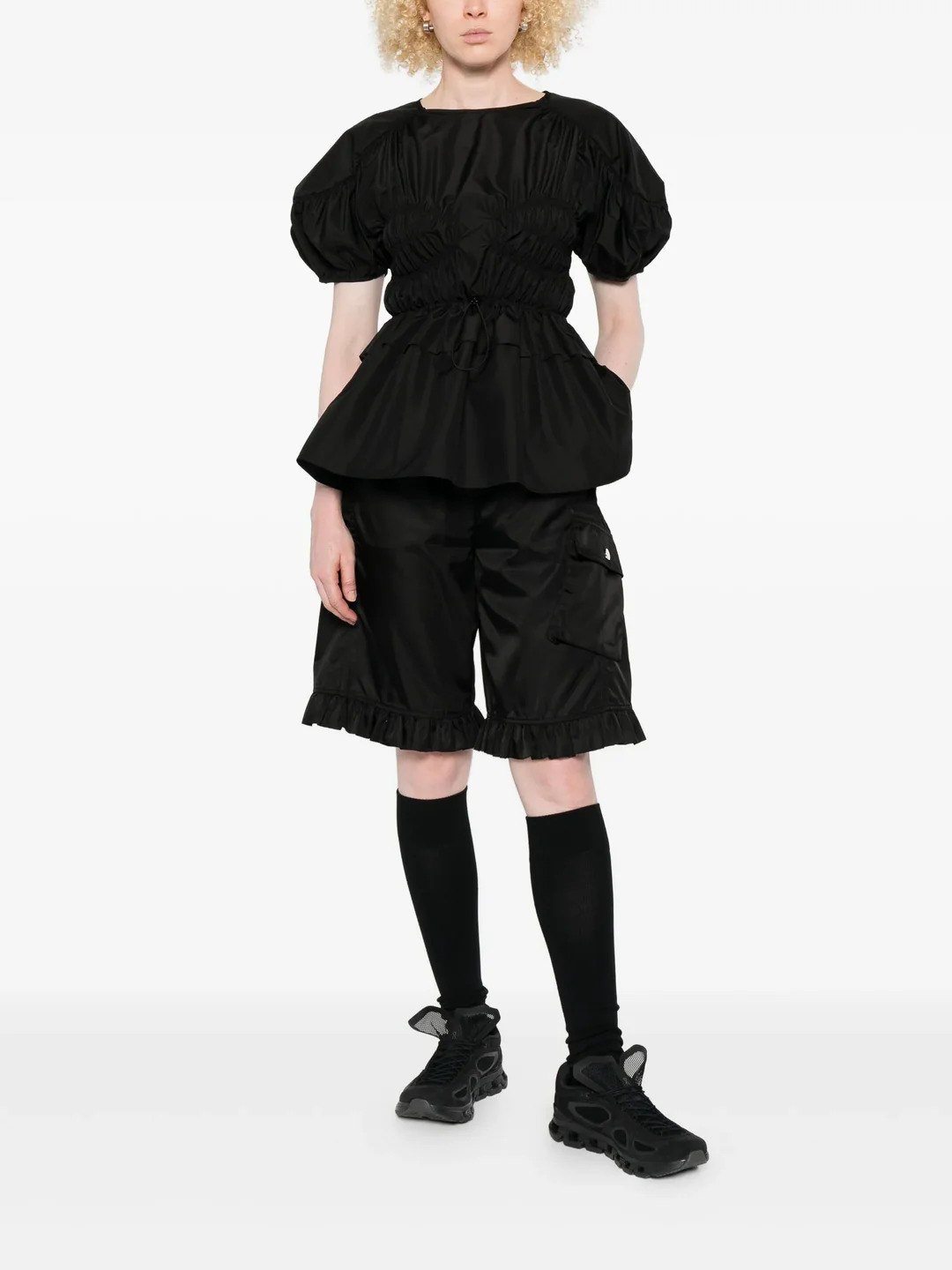 Short Sleeve Peplum Top - 2
