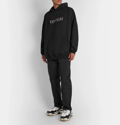 BALENCIAGA Oversized Printed Loopback Cotton-Jersey Hoodie outlook