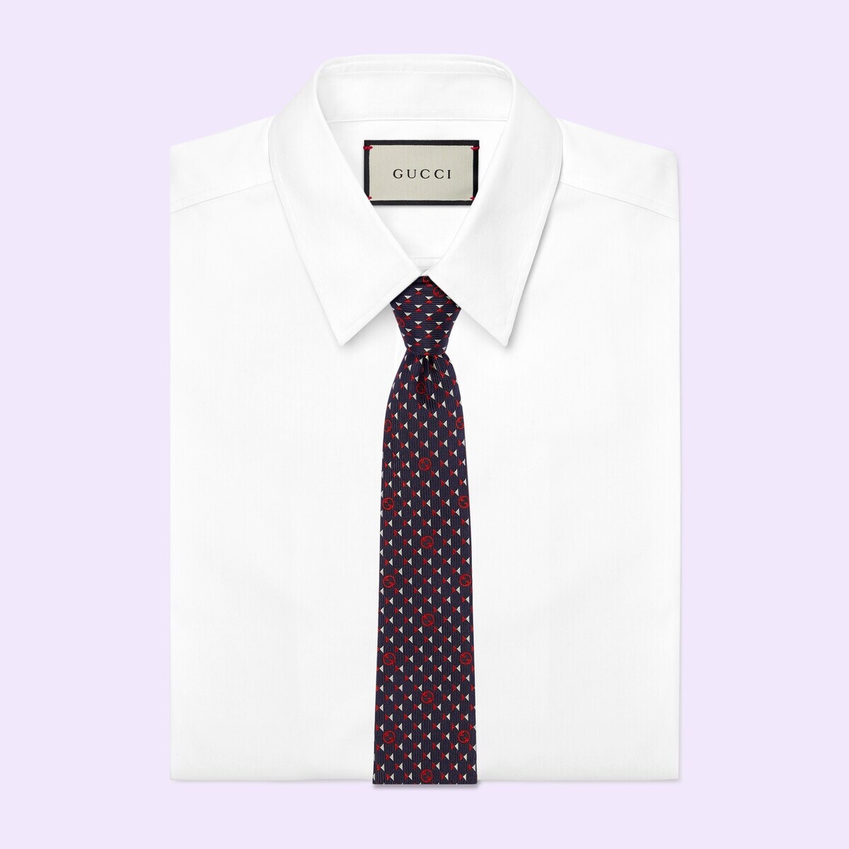 Round Interlocking G silk tie - 2